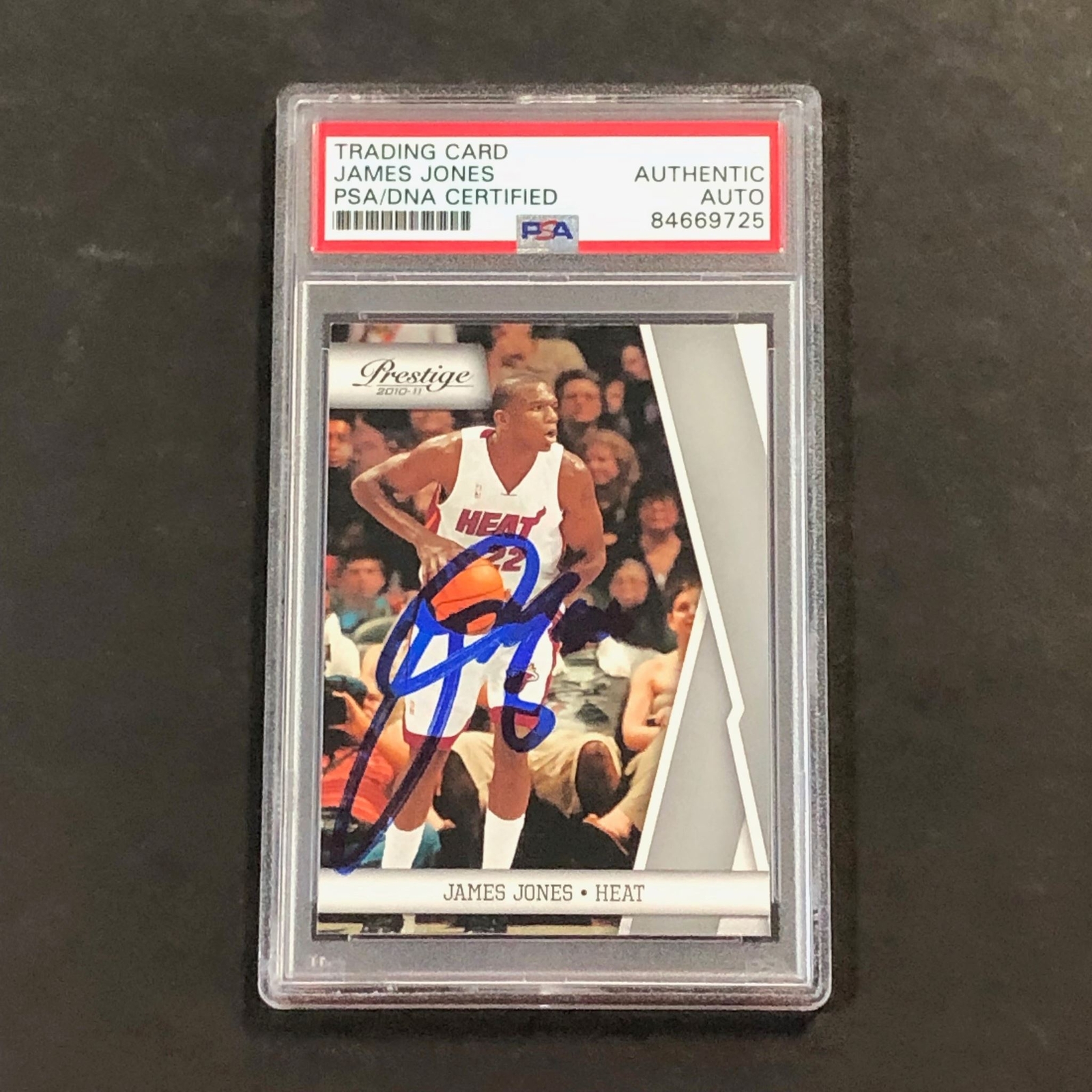 2010-11 Panini Prestige #58 James Jones Signed Card PSA Slabbed Heat