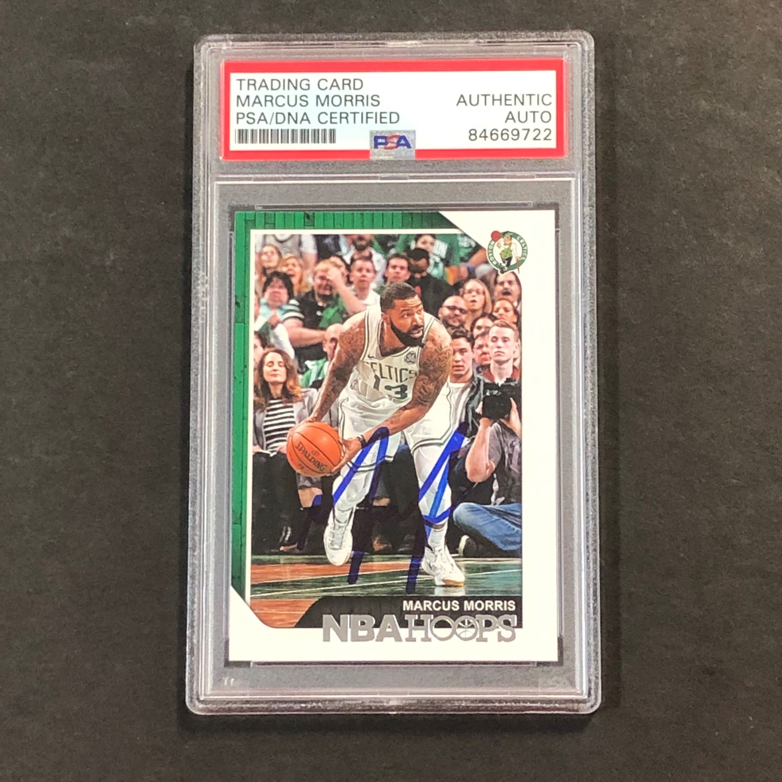 2018-19 NBA Hoops #126 Marcus Morris Signed Card PSA Slabbed Celtics