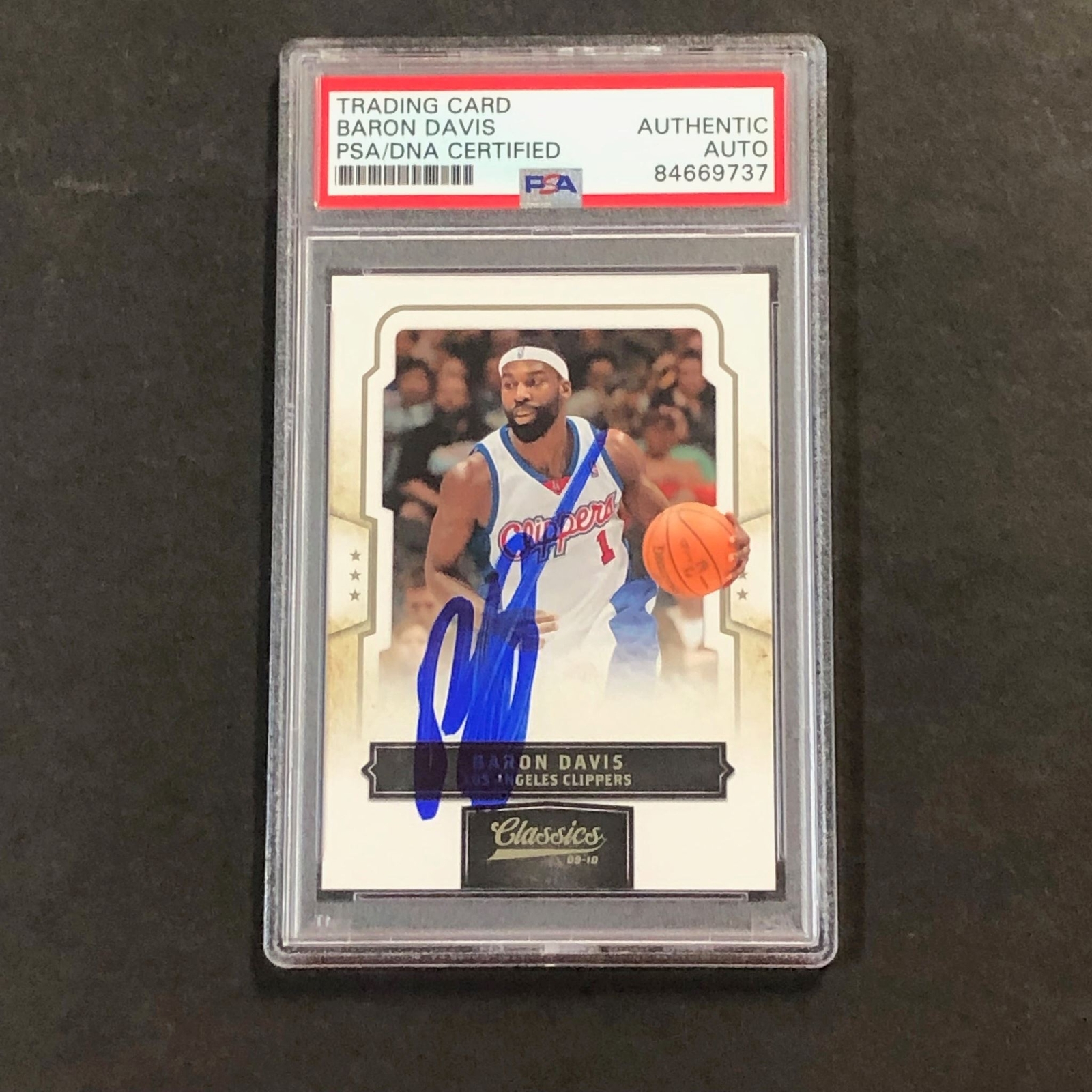 2009-10 Panini Classics #89 Baron Davis Signed Card PSA Slabbed Clippers