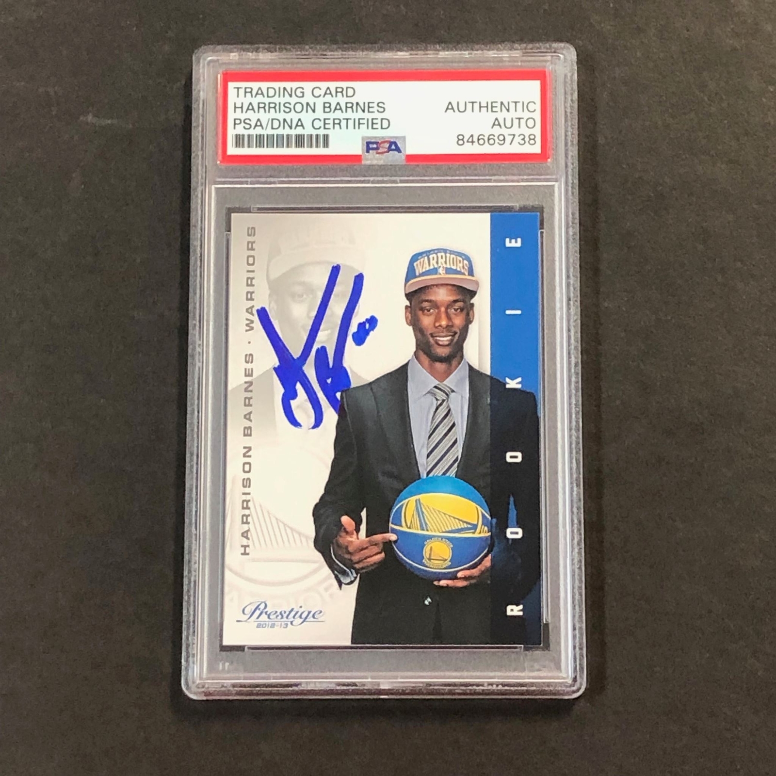 2012-13 Panini Prestige #211 Harrison Barnes Signed Card PSA Slabbed Warriors