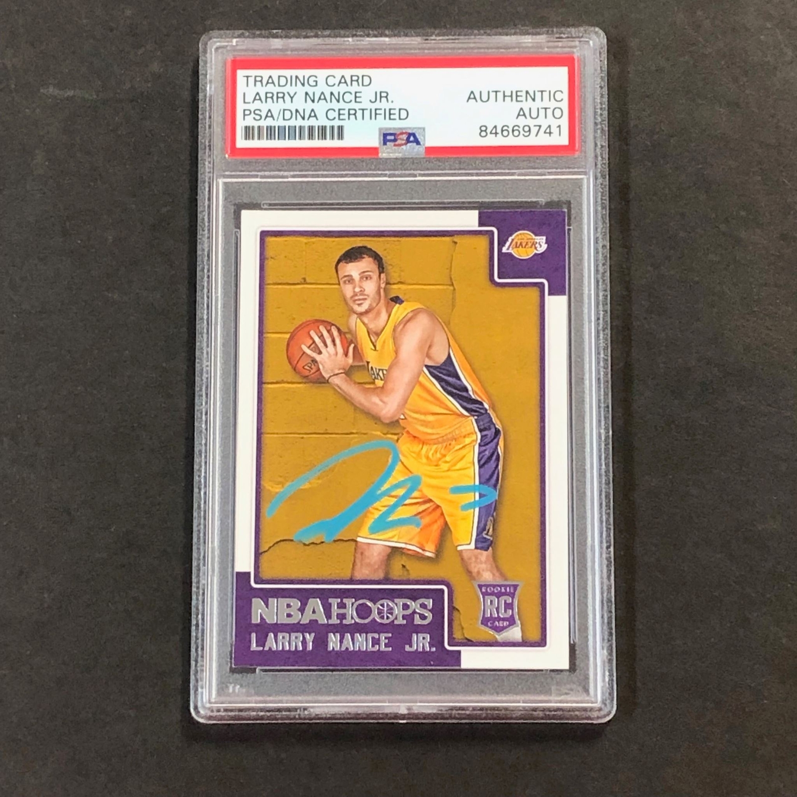 2015-16 NBA Hoops #291 Larry Nance Jr. Signed Card PSA Slabbed Lakers