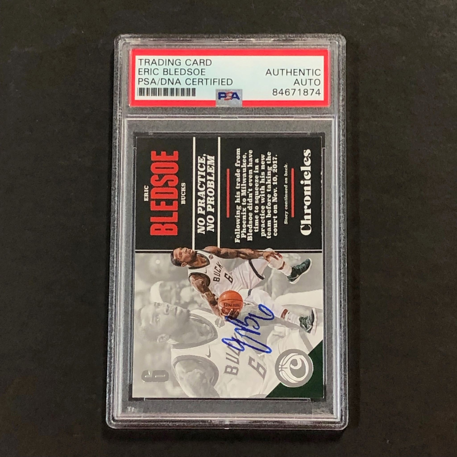 2018-19 Panini Chronicles #87 Eric Bledsoe Signed Card PSA Slabbed