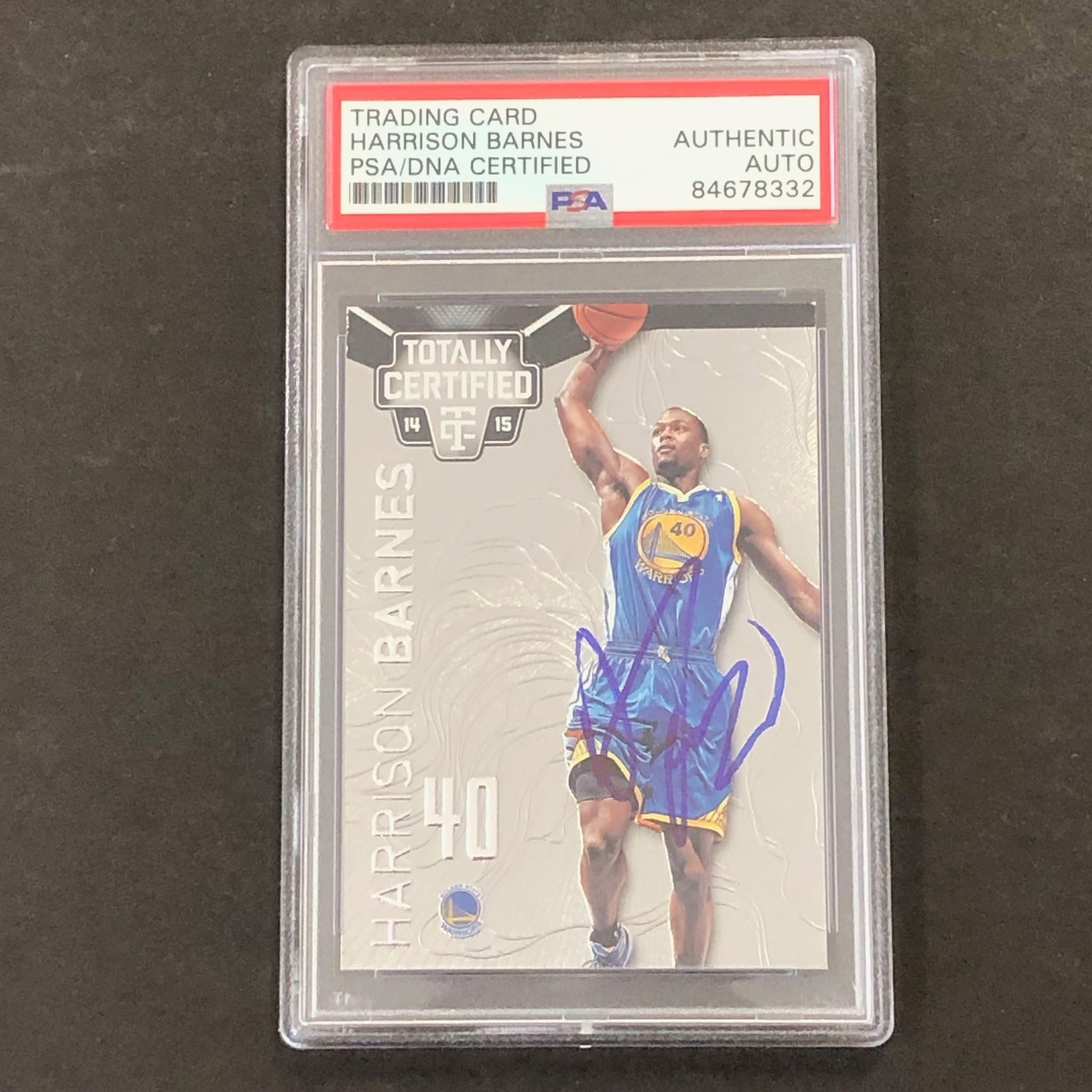 2014-15 Panini Totally Certified #40 Harrison Barnes Signed Card PSA Slabbed War