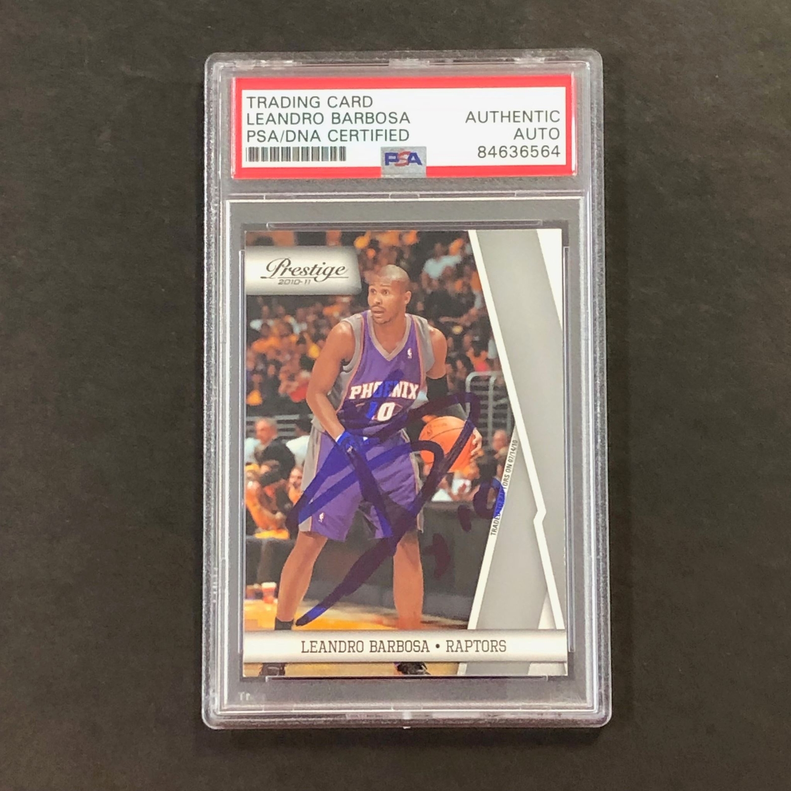 2010-11 Panini Prestige #95 Leandro Barbosa Signed Card AUTO PSA Slabbed Raptors