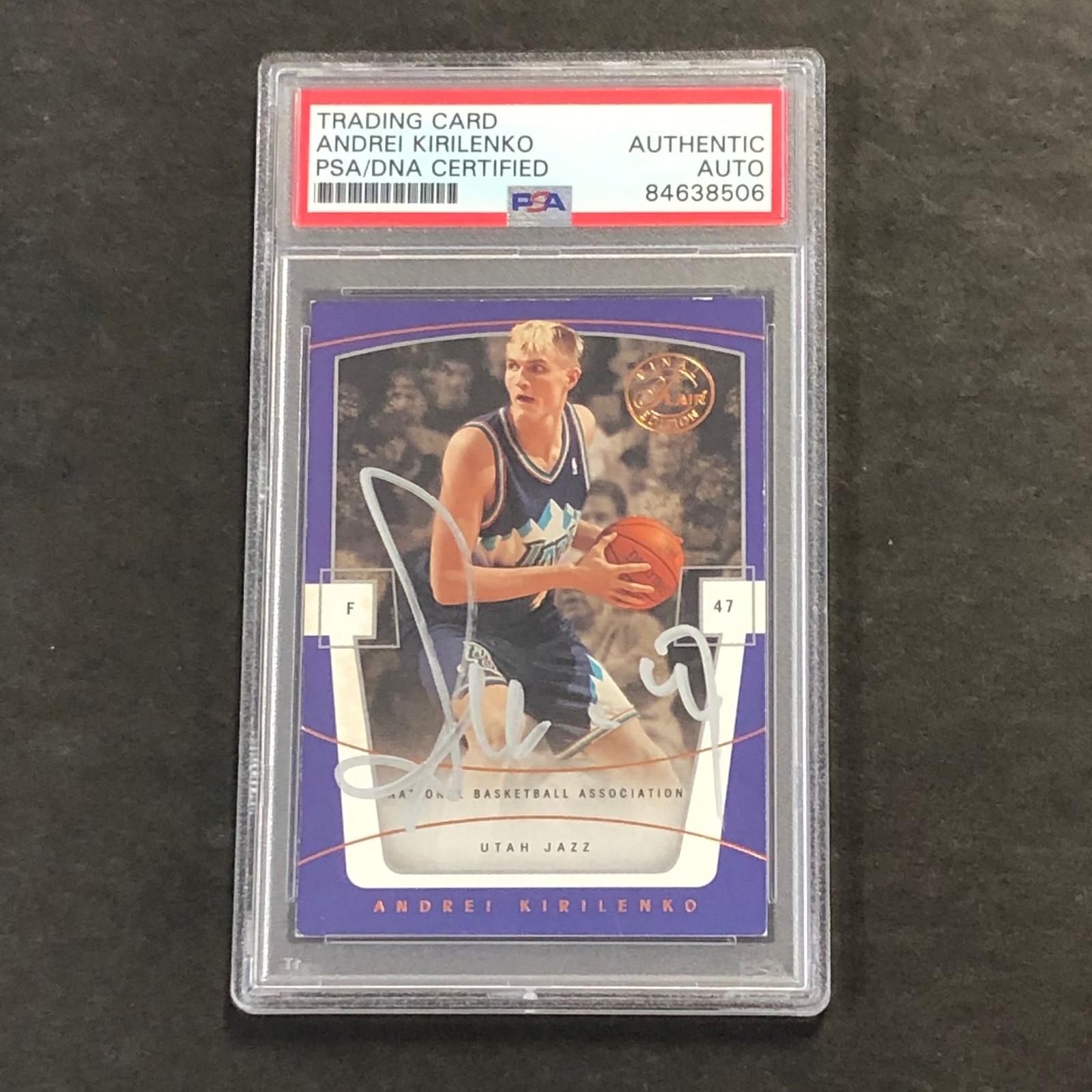 2003-04 Fleer #46 Andrei Kirilenko Signed Card AUTO PSA Slabbed Jazz
