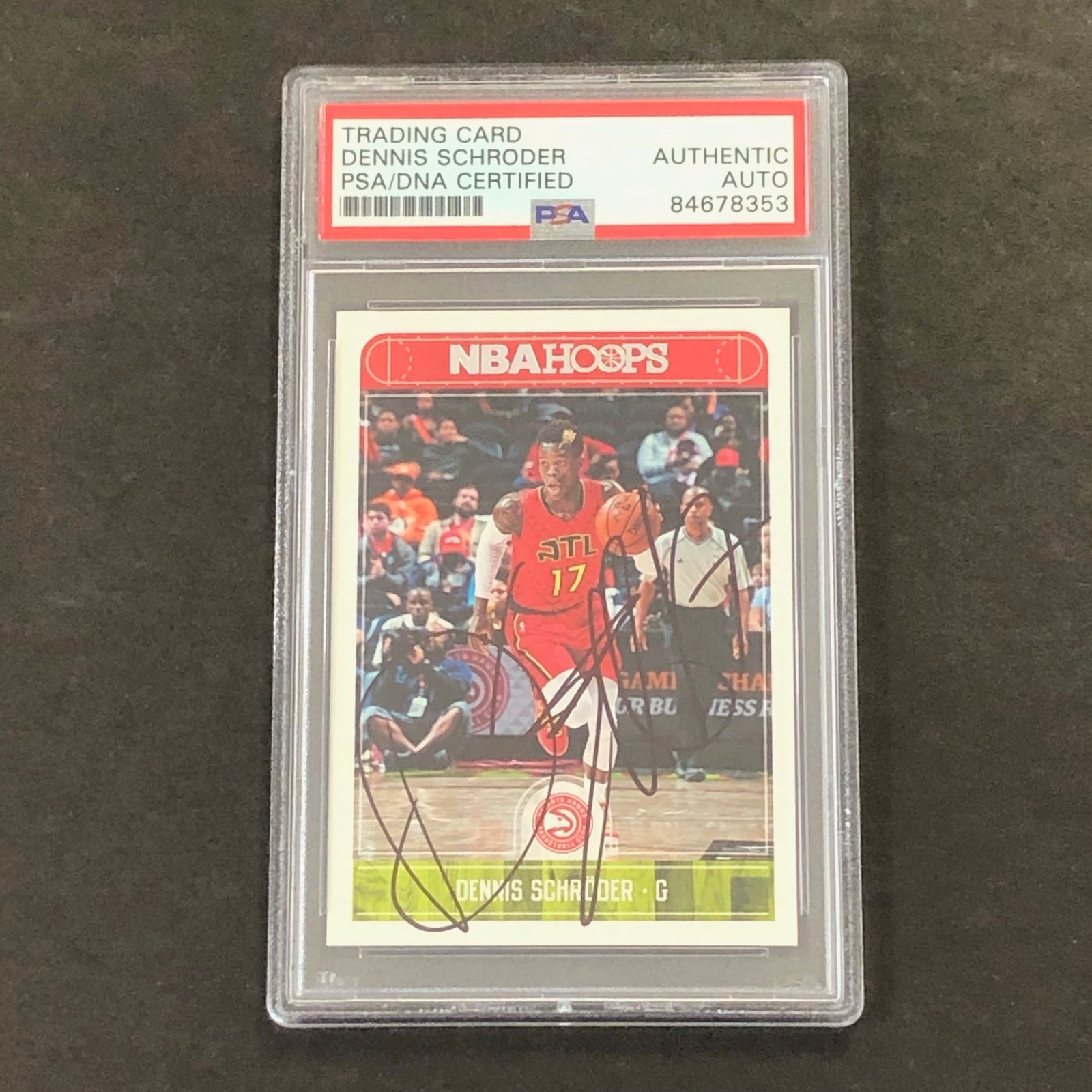 2017-18 Panini Hoops #59 Dennis Schroder Signed Card PSA Slabbed Hawks