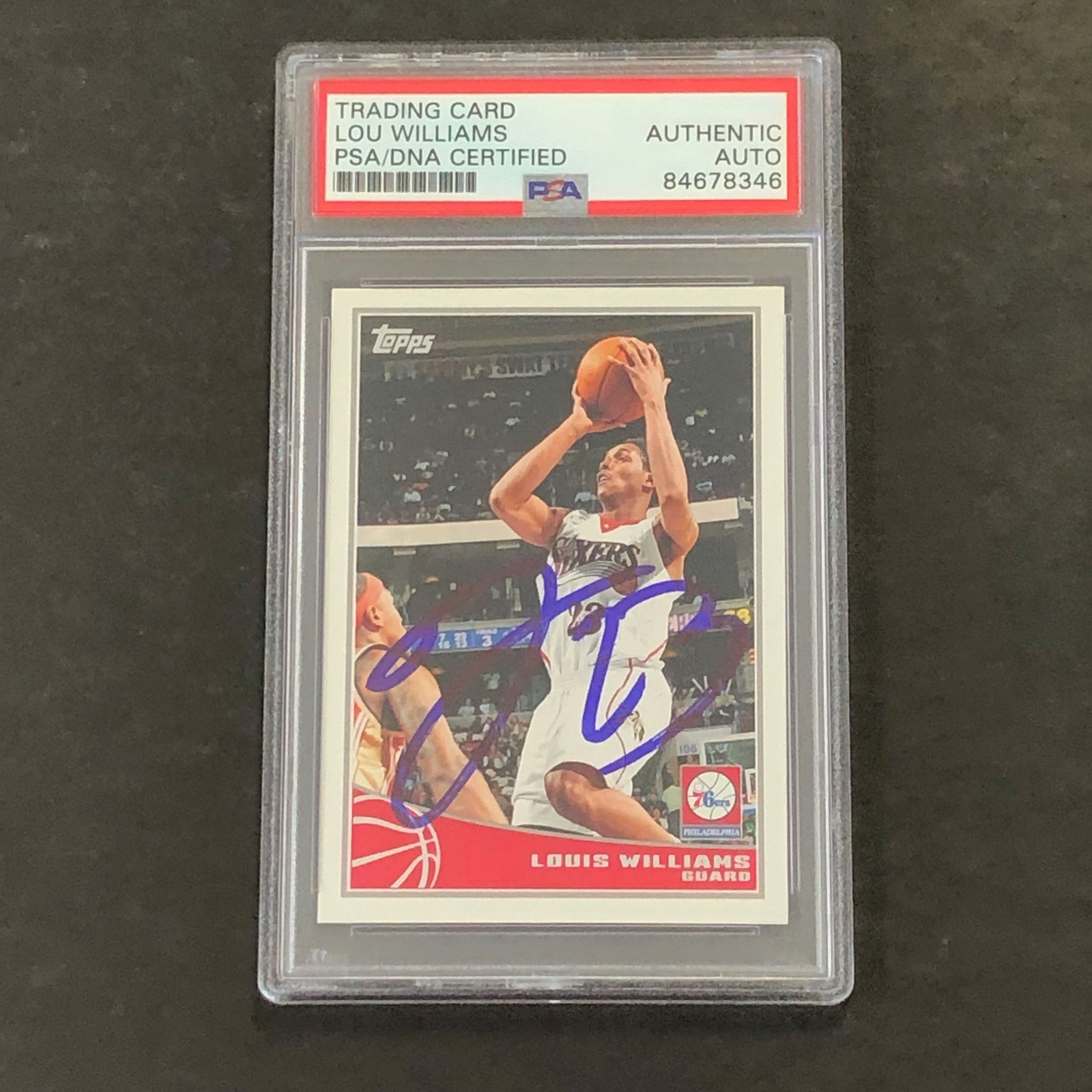 2009 NBA Topps #231 Lou Williams Signed Card PSA Slabbed 76ers
