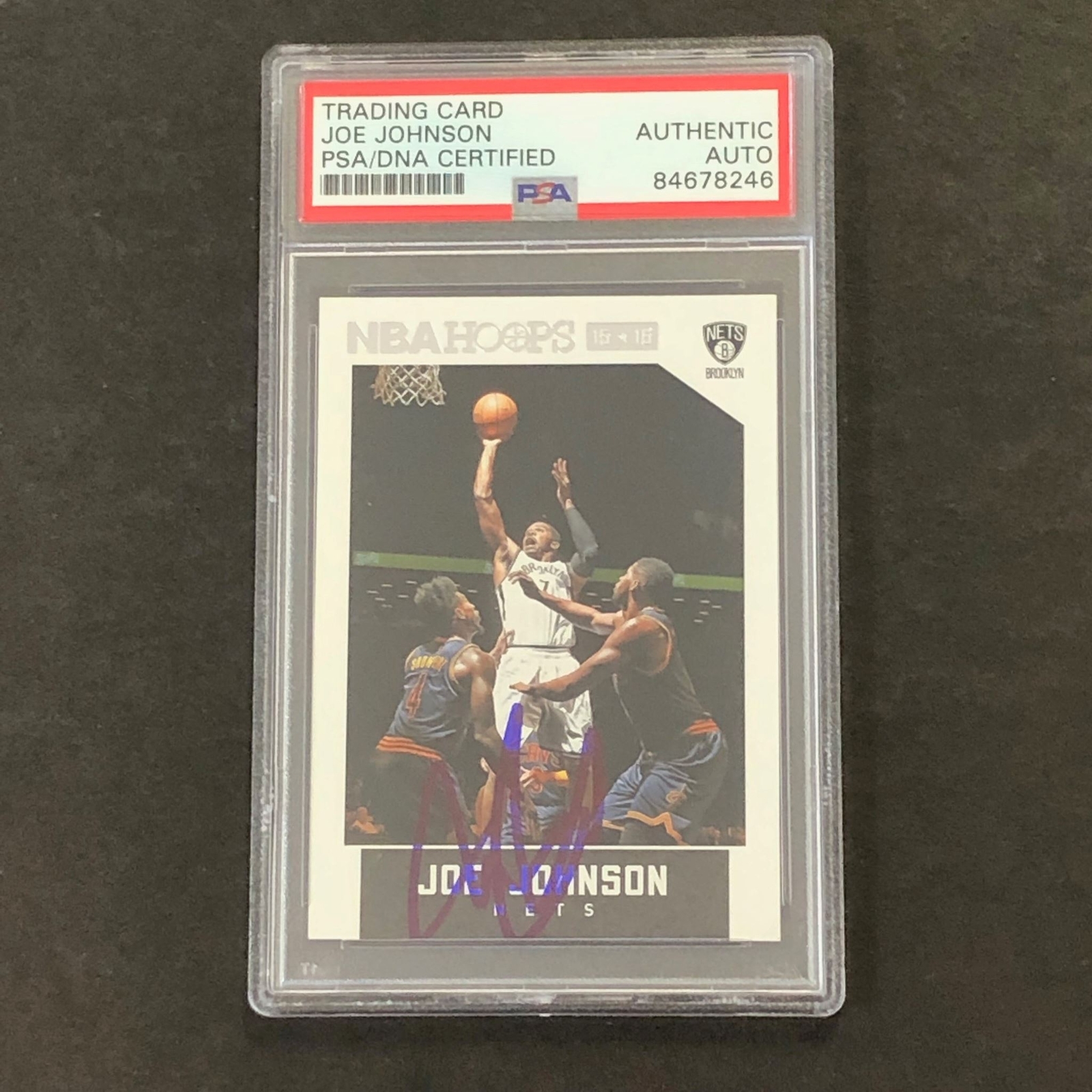 2015-16 Panini Hoops #173 Joe Johnson Signed Card PSA Slabbed Nets