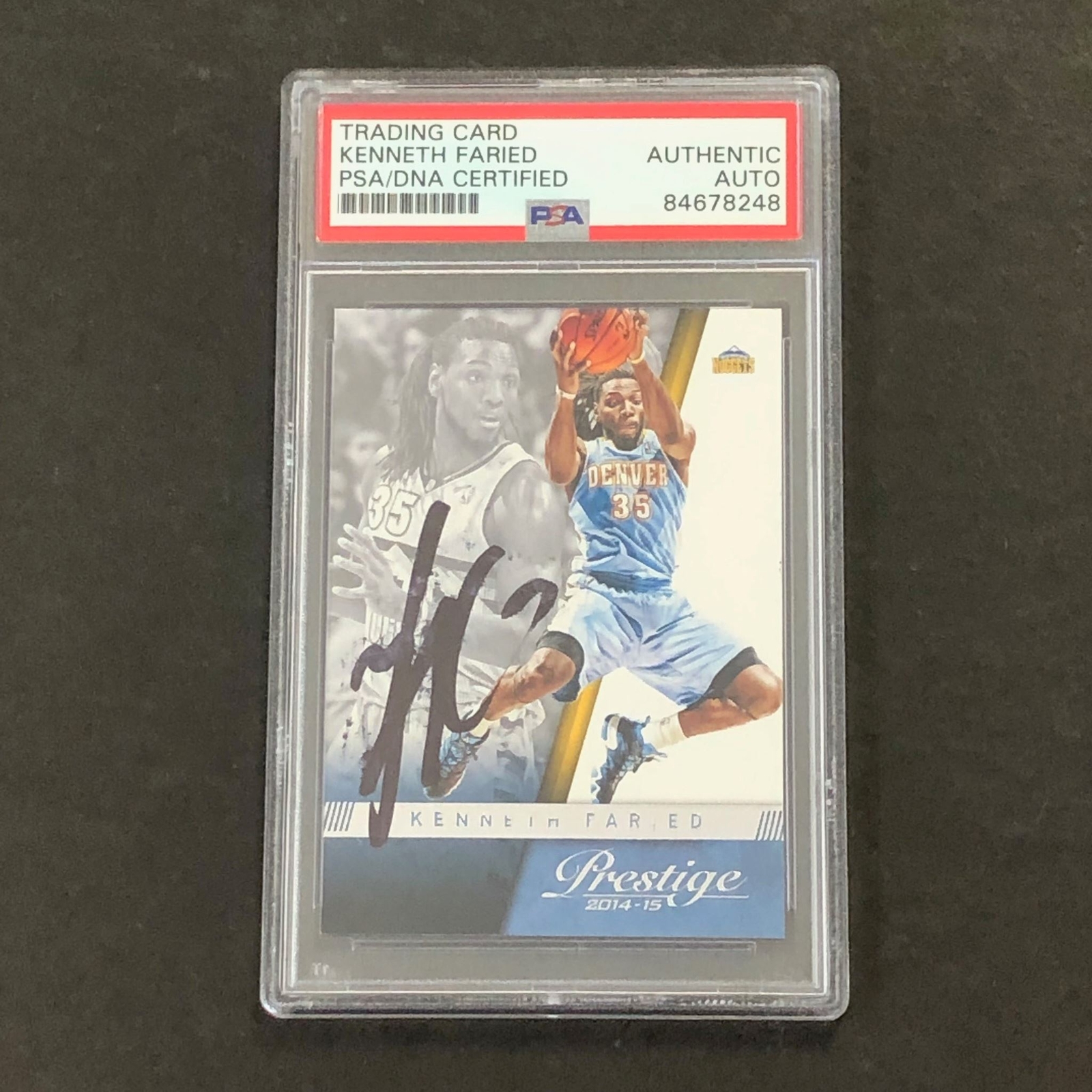 2014-15 Panini Prestige #75 Kenneth Faried Signed PSA Slabbed Nuggets