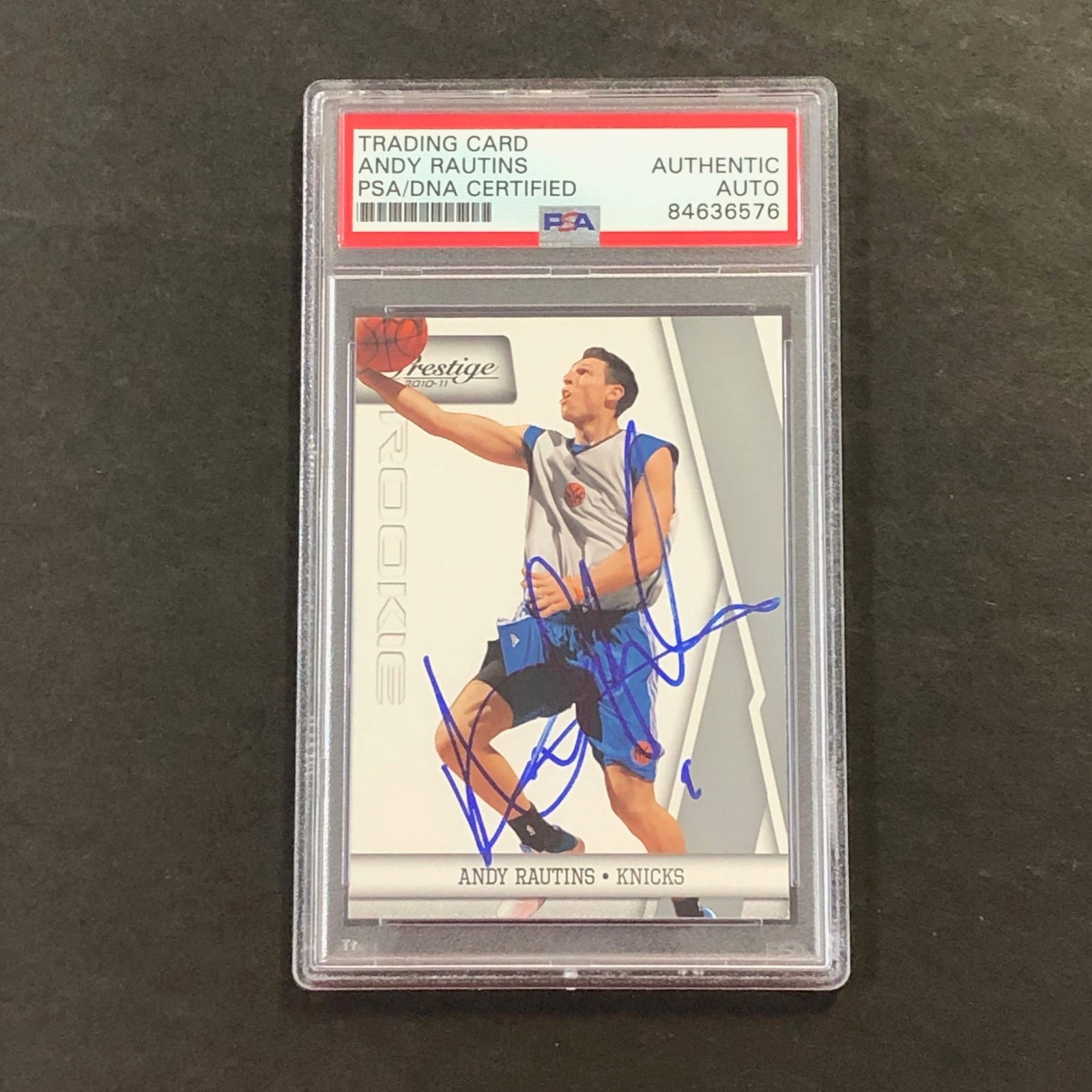 2010-11 Panini Prestige #188 ANDY RAUTINS Signed Card AUTO PSA Slabbed RC Knicks