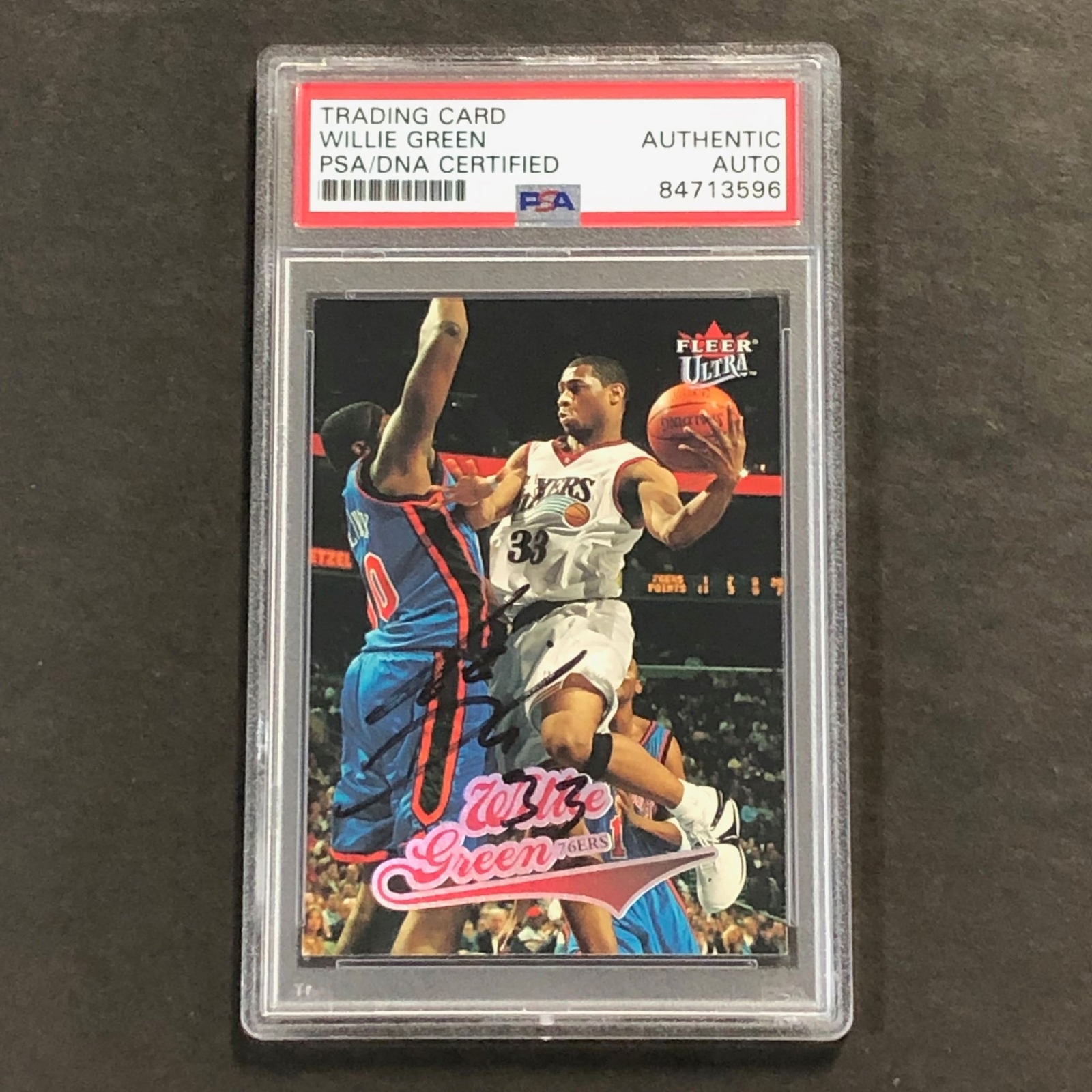 2004-05 Fleer Ultra #164 Willie Green Signed Card AUTO PSA Slabbed 76ers