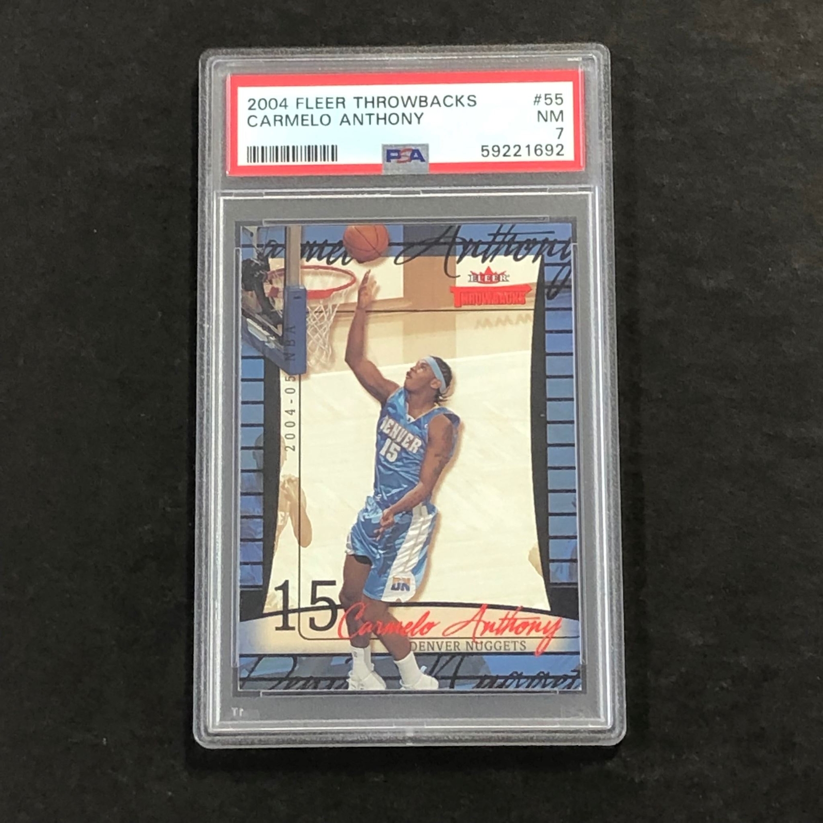 2004 Fleer Throwbacks #55 Carmelo Anthony PSA 7 NM Nuggets