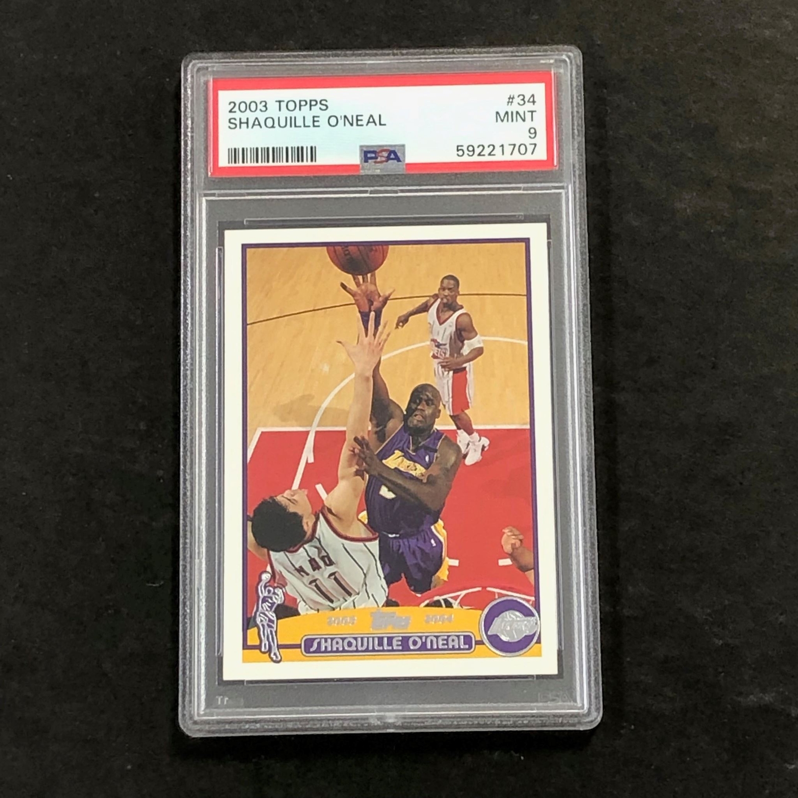 2003 Topps #34 Shaquille O'Neal PSA 9 Mint Lakers