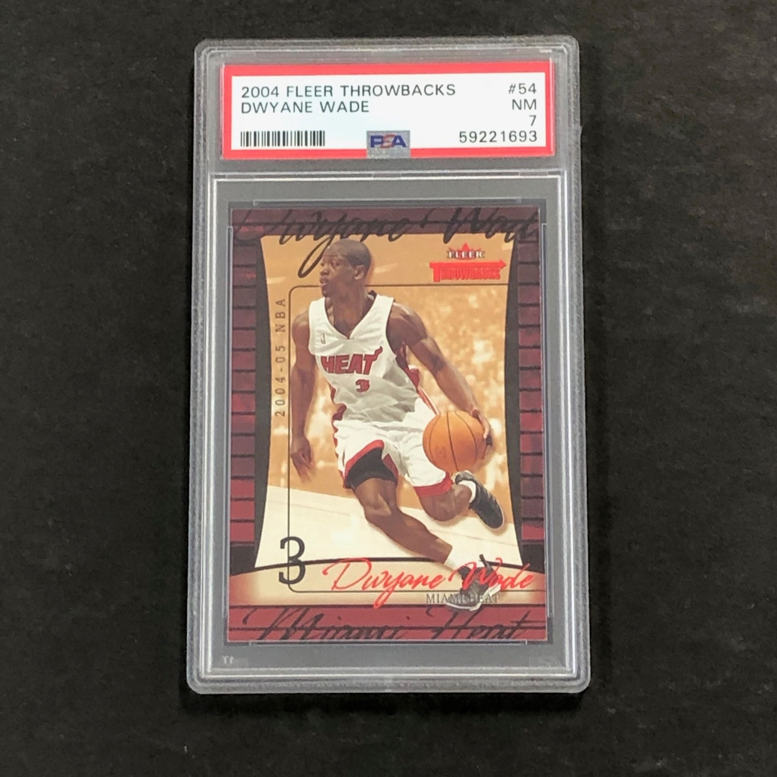 2004 Fleer Throwbacks #54 Dwyane Wade PSA 7 NM Heats