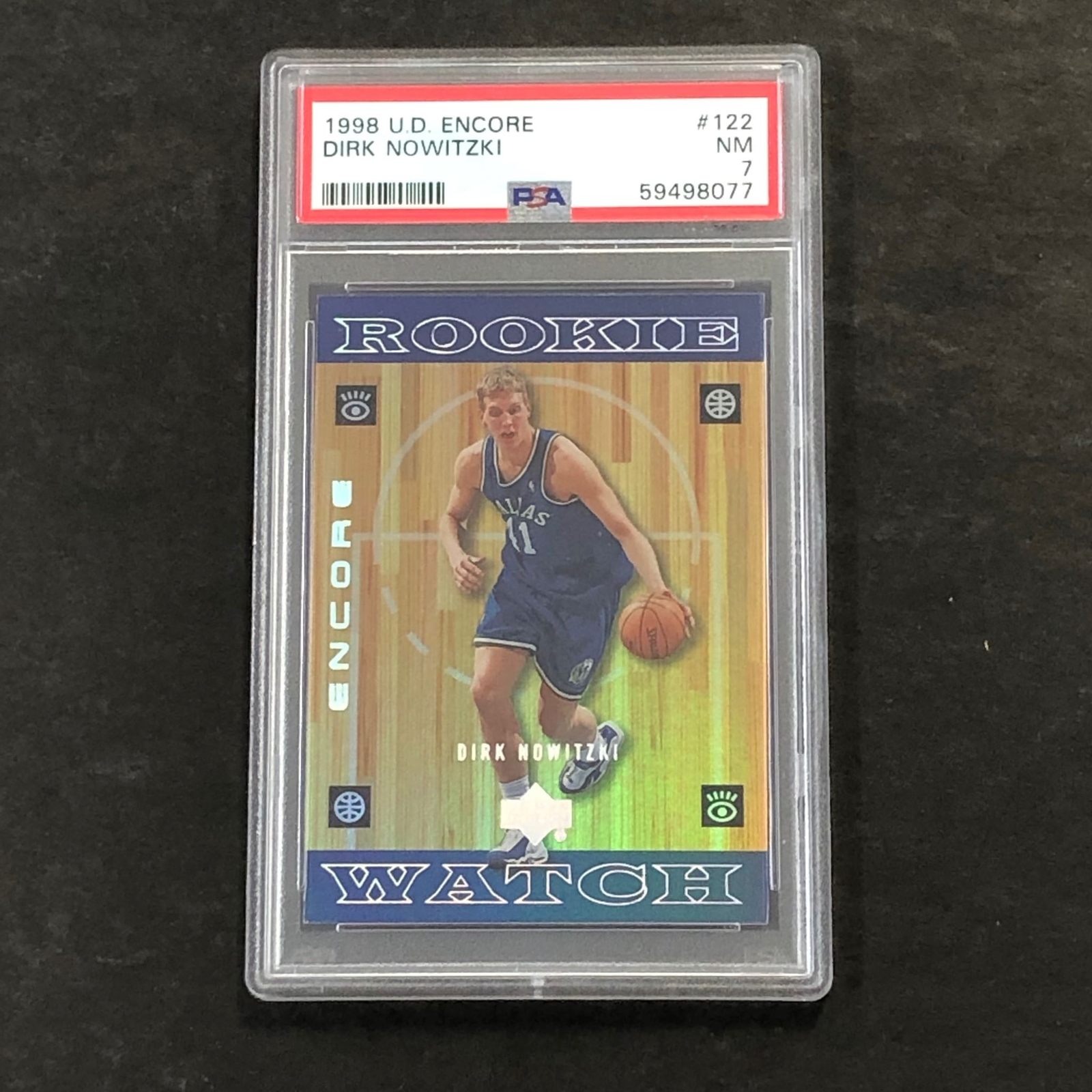 1998 U.D. Encore #122 Dirk Nowitzki PSA 7 NM Rookie