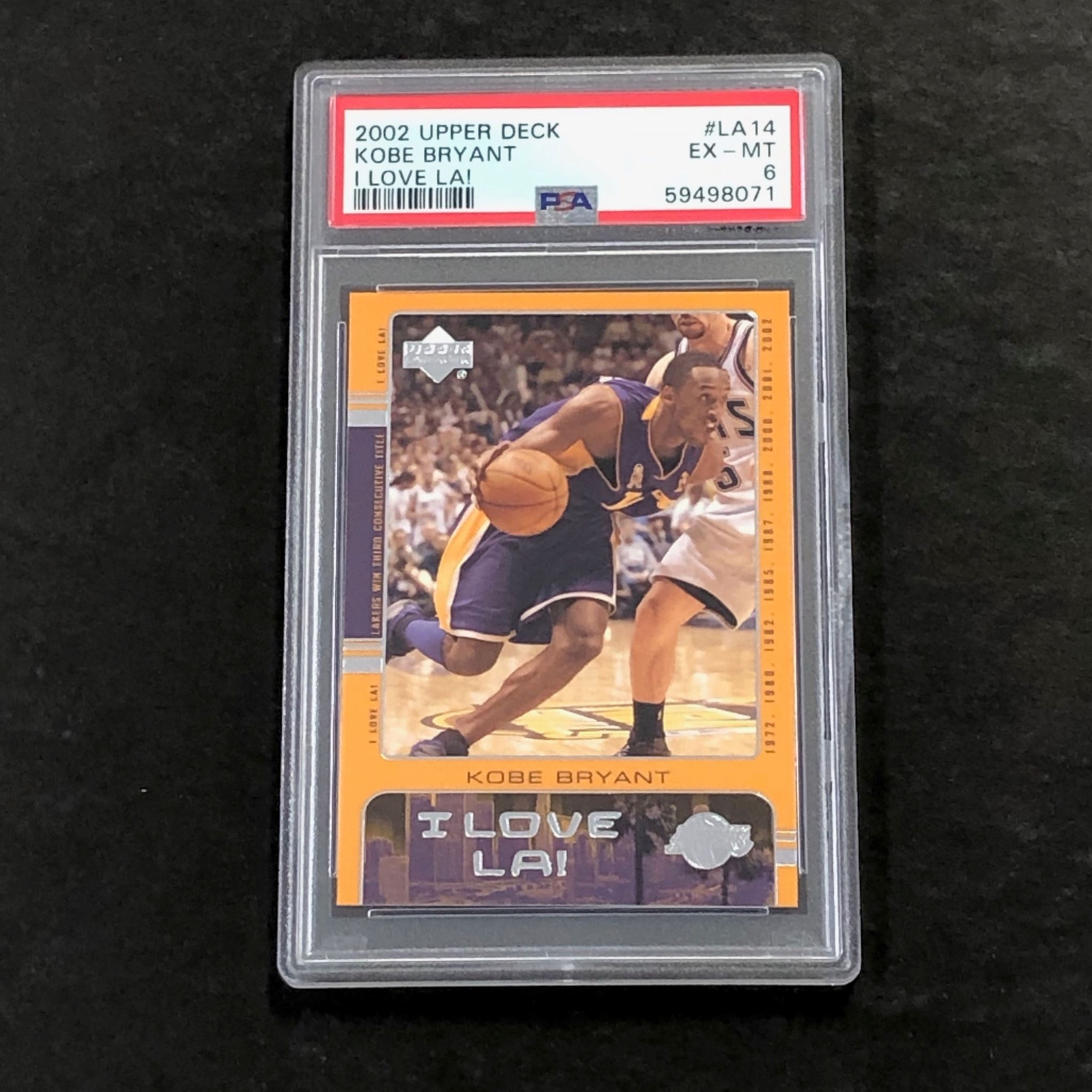 2002 Upper Deck #LA14 Kobe Bryant PSA 6 EX-MT I Love LA!