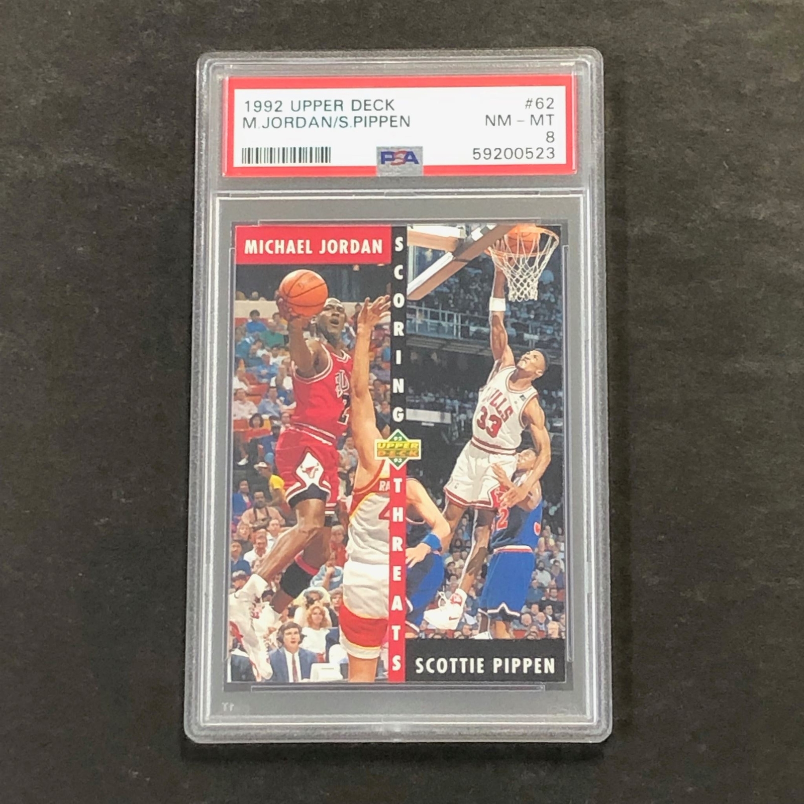 1992 Upper Deck #62 Michael Jordan/Scottie Pippen PSA 8 NM-MT Scoring Threats