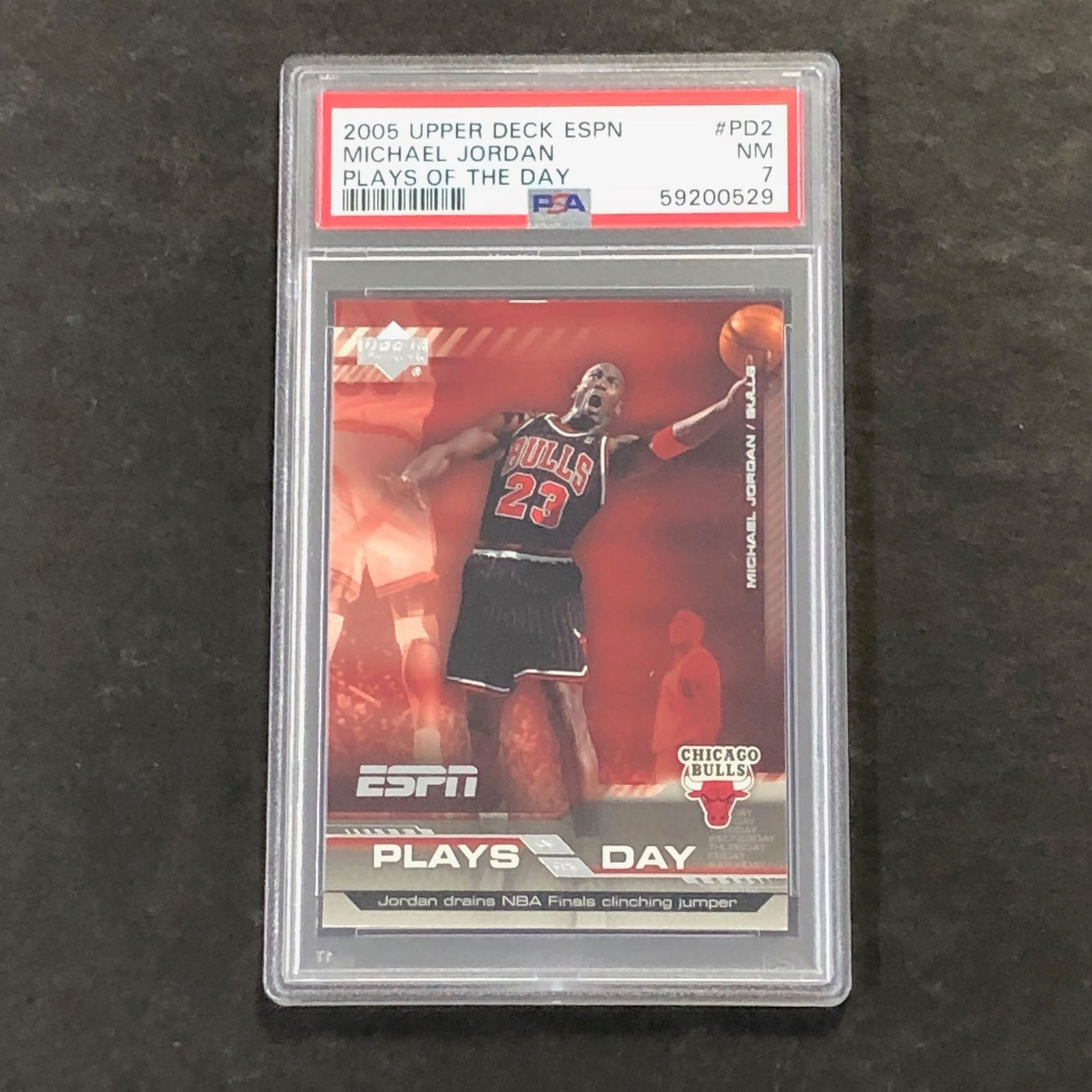 2005 Upper Deck ESPN #PD2 Michael Jordan PSA 7 NM Plays of the Day