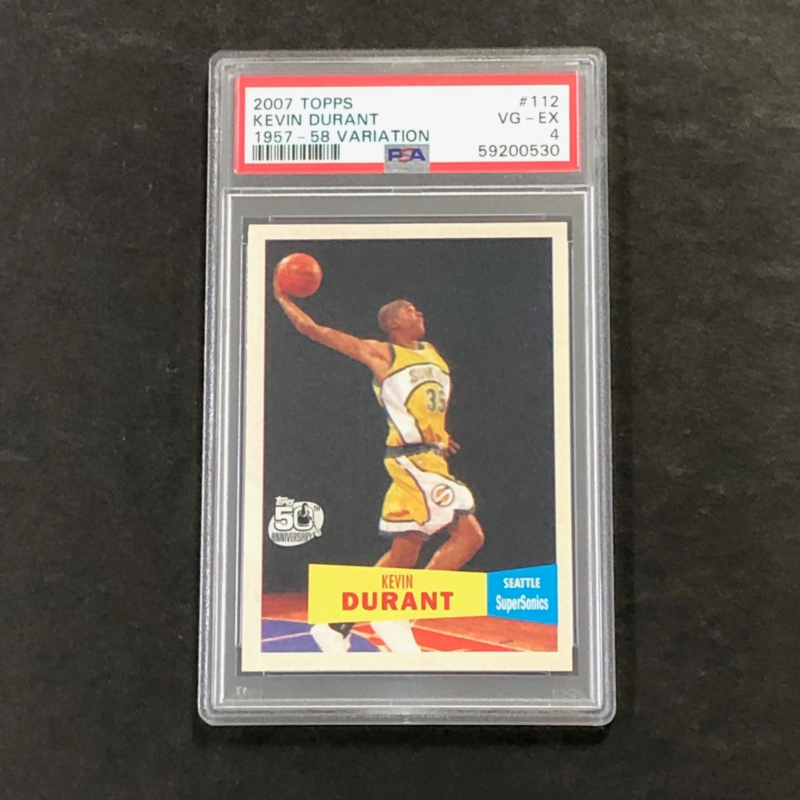 2007 Topps #112 Kevin Durant PSA 4 VG-EX 1957-58 Variation