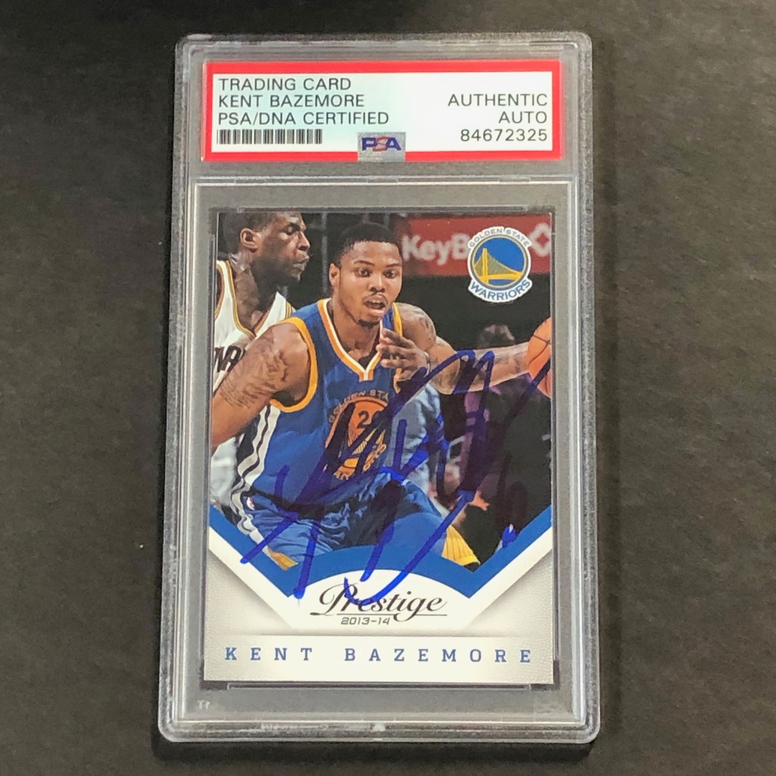 2013-14 Panini Prestige #54 KENT BAZEMORE Signed Card AUTO PSA Slabbed Warriors