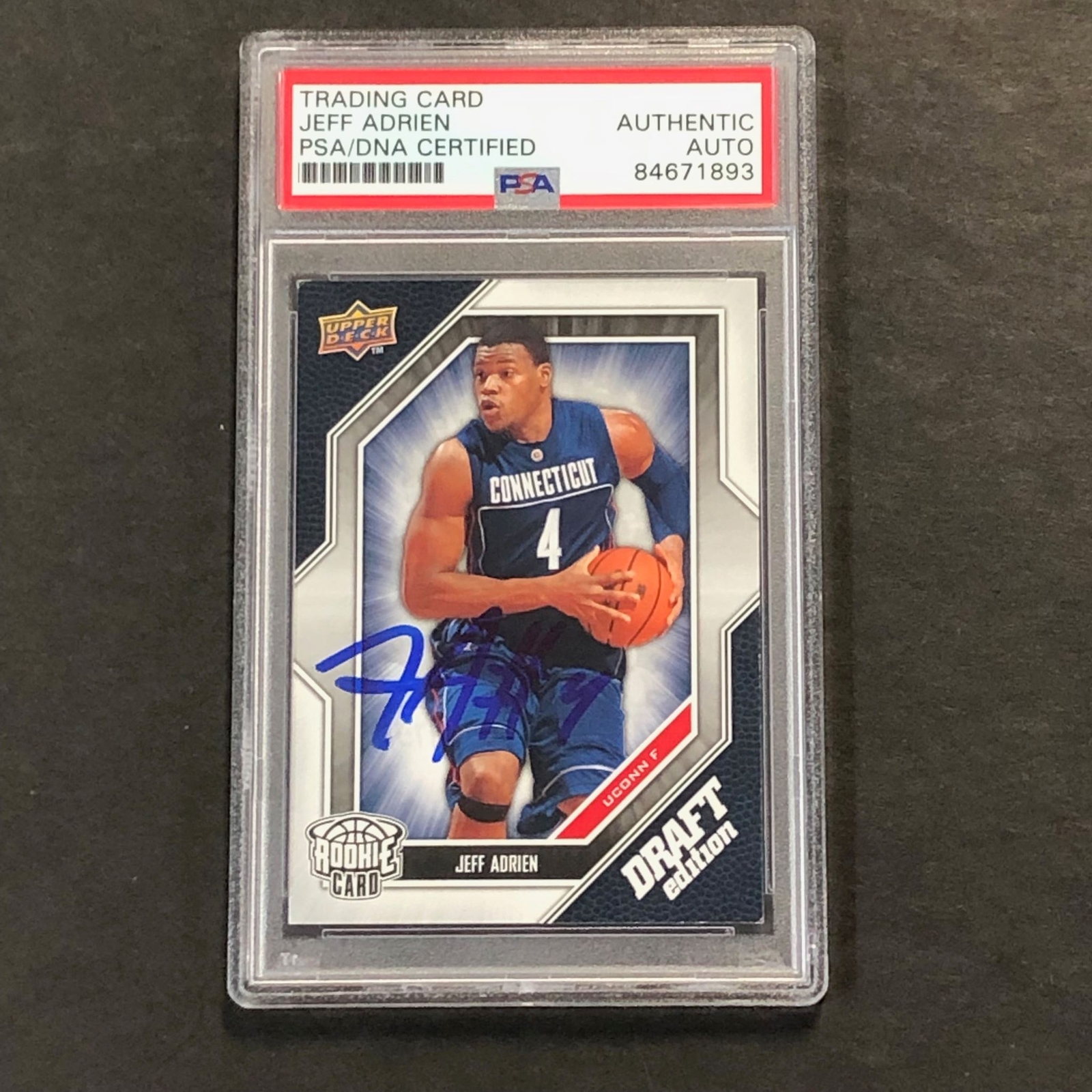 2009-10 Upper Deck Draft Edition #44 Jeff Adrien signed card PSA/DNA Auto RC