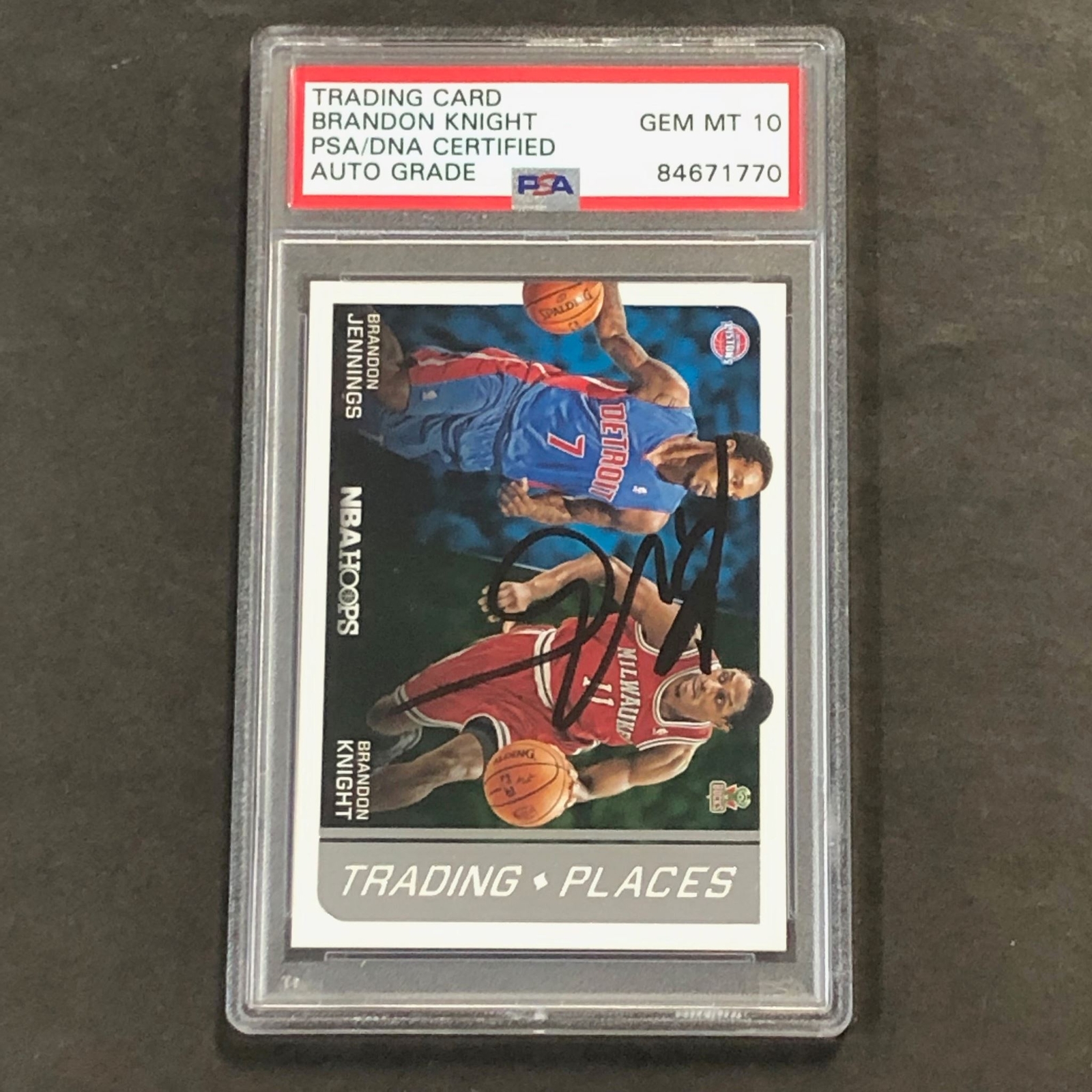 2014-15 Panini Hoops Switching Places #20 Brandon Knight Signed Card AUTO GRADE