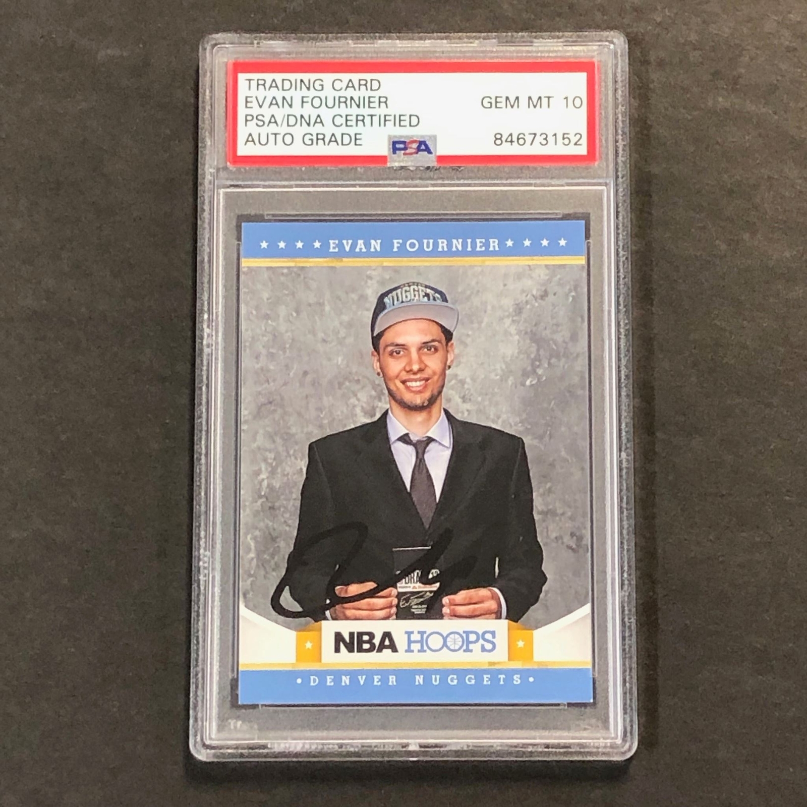 2012-13 Panini NBA Hoops #290 Evan Fournier Signed Card AUTO GRADE 10 PSA/DNA Nu
