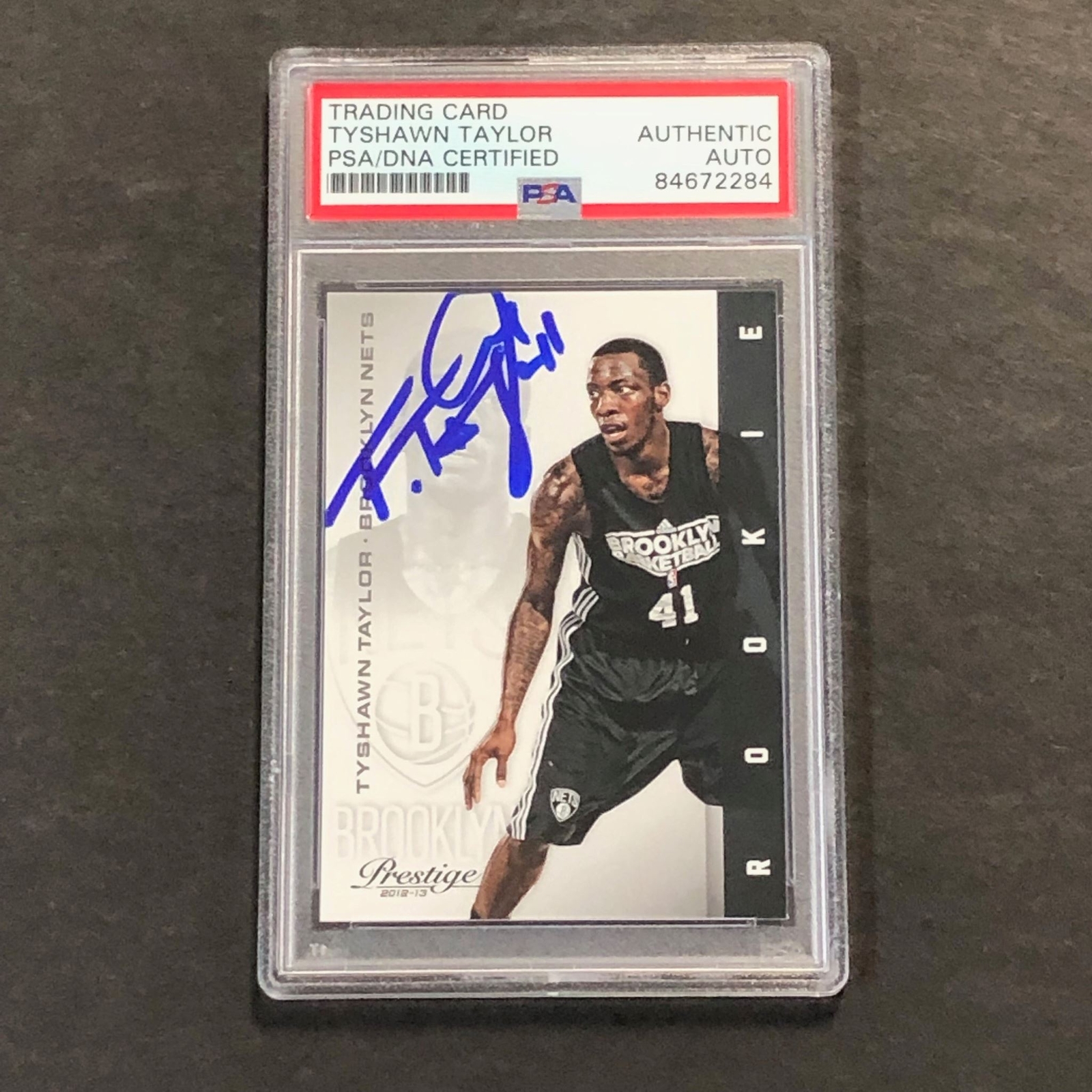 2012-13 Panini Prestige #249 Tyshawn Taylor Signed Card PSA Slabbed Nets