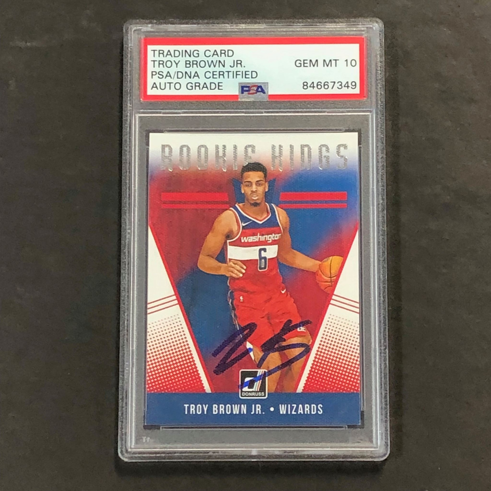 2018-19 Panini Donruss Rookie Kings #28 TROY BROWN JR. Signed Card AUTO GRADE 10