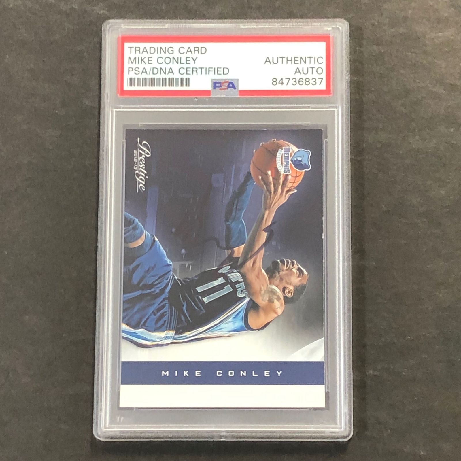 2012-13 Panini Prestige #28 Mike Conley signed Auto Card PSA/DNA Slabbed Grizzli