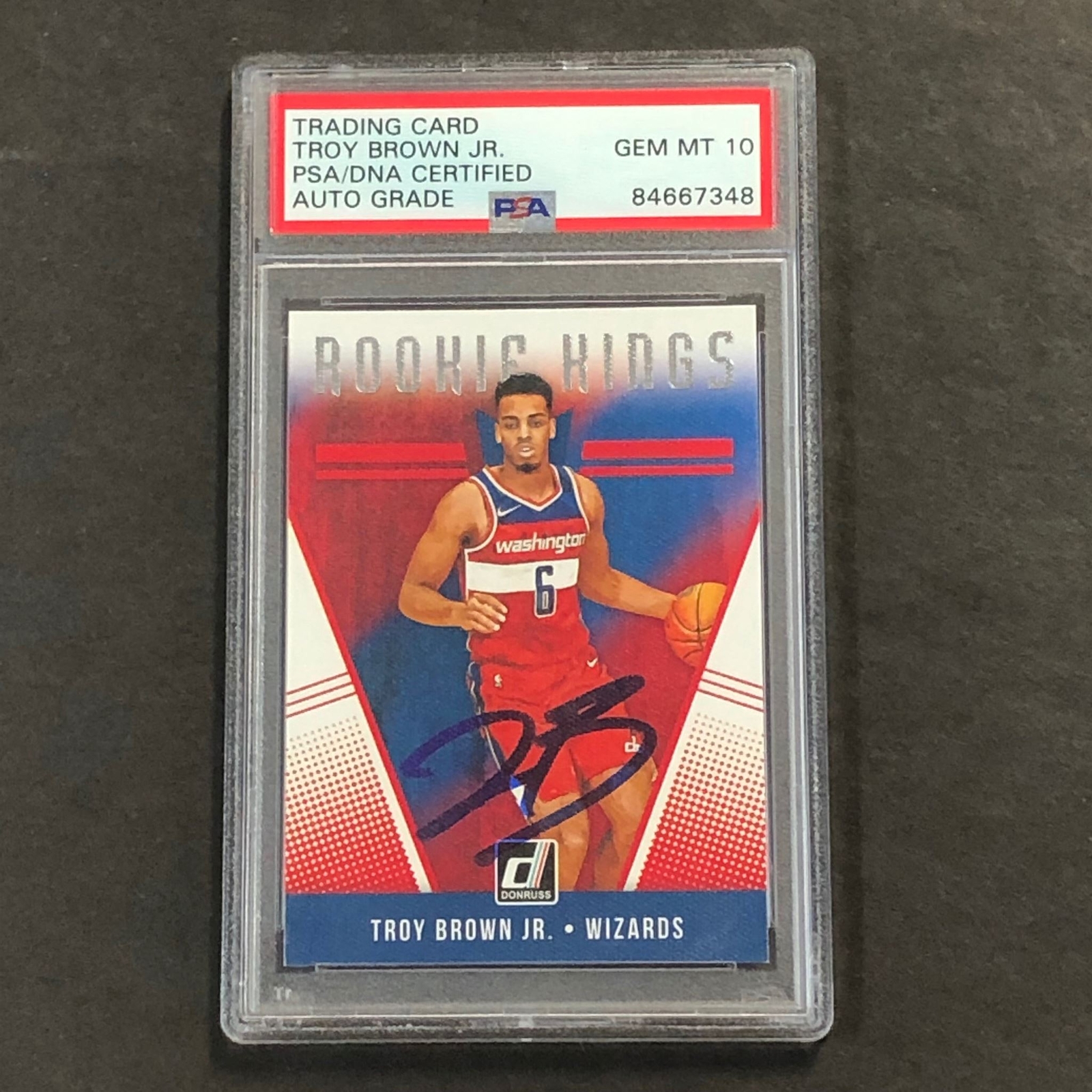 2018-19 Panini Donruss Rookie Kings #28 TROY BROWN JR. Signed Card AUTO GRADE 10