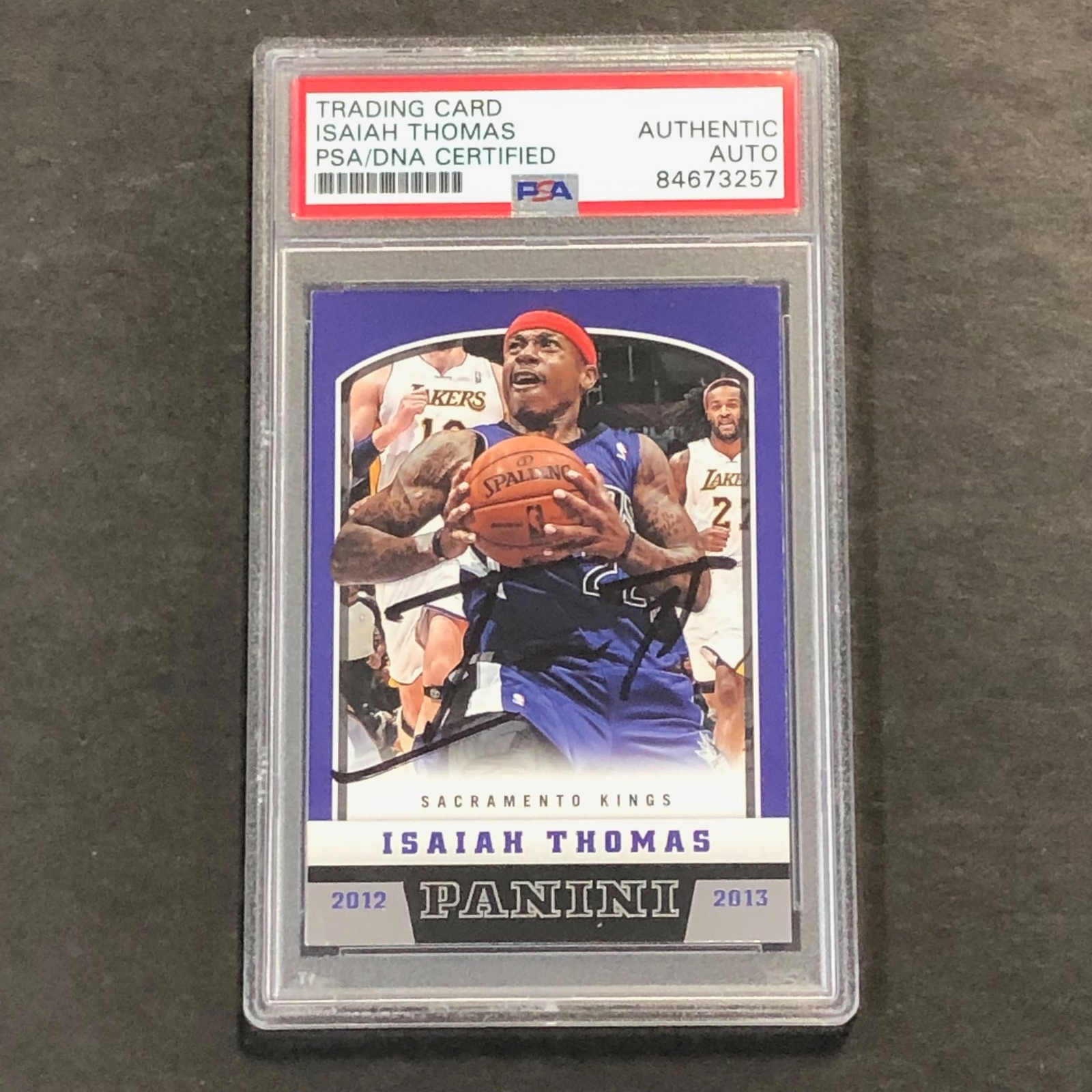 2012-13 Panini Basketball #214 Isaiah Thomas Signed Card AUTO PSA Slabbed RC Kin
