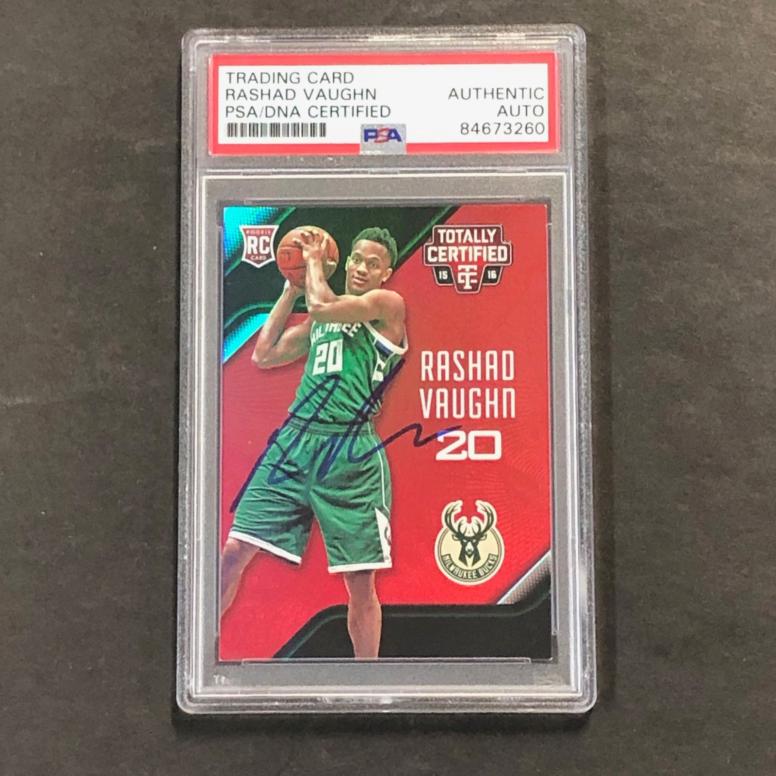 2015-16 Panini Totally Certified #166 Rashad Vaughn Signed Card AUTO PSA Slabbed