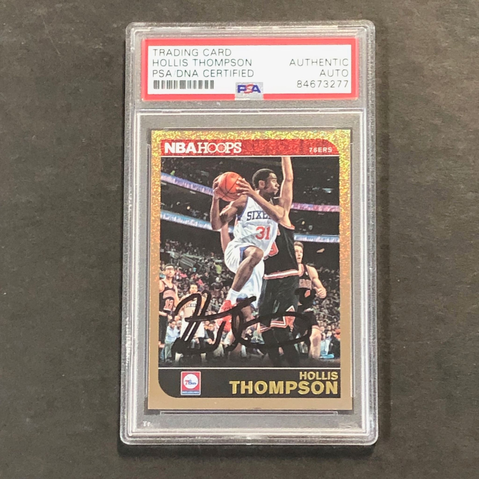 2014-15 Panini NBA Hoops #199 Hollis Thompson Signed Card AUTO PSA Slabbed 76ers