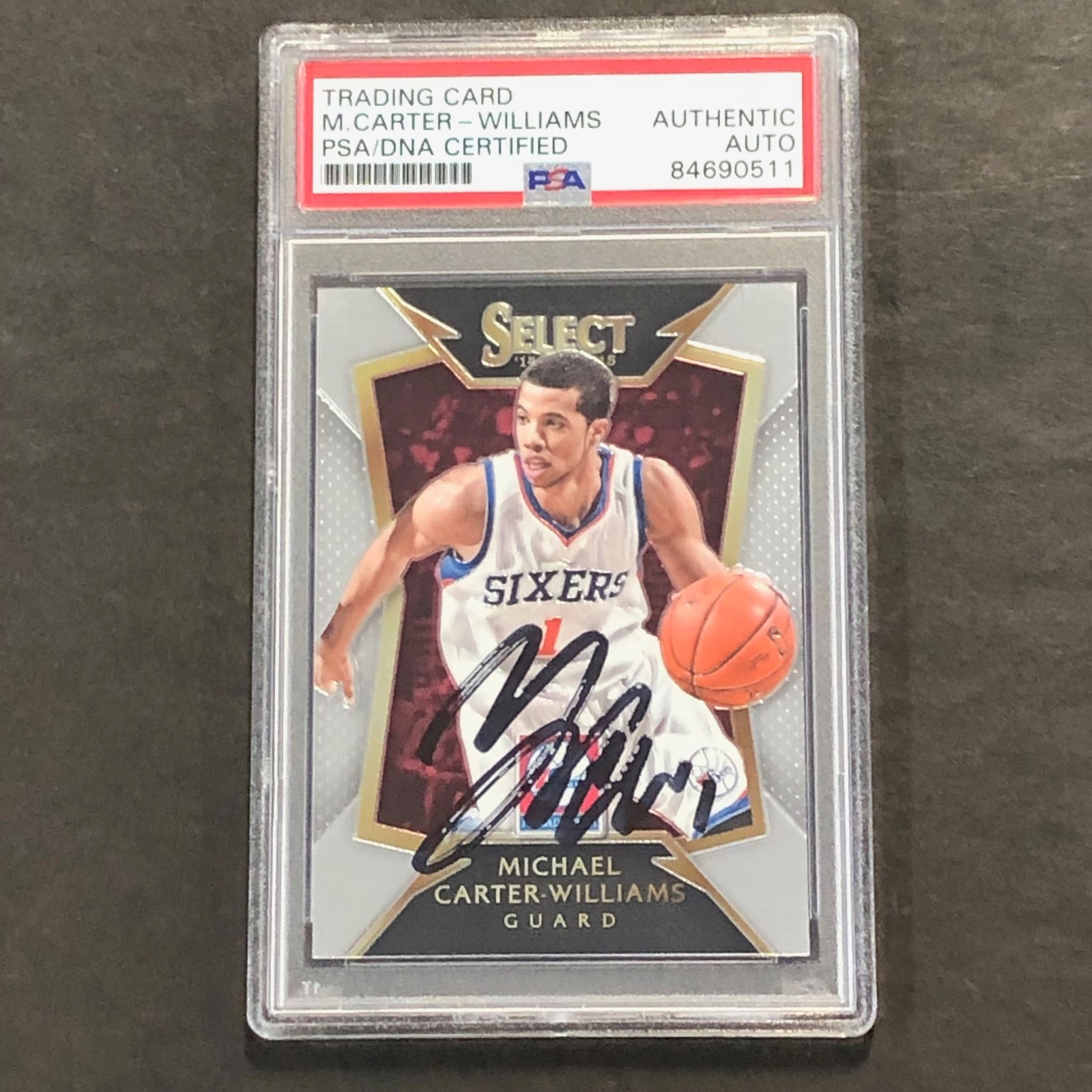 2014-15 Panini Select #48 Michael Carter-Williams Signed Card AUTO PSA Slabbed 7
