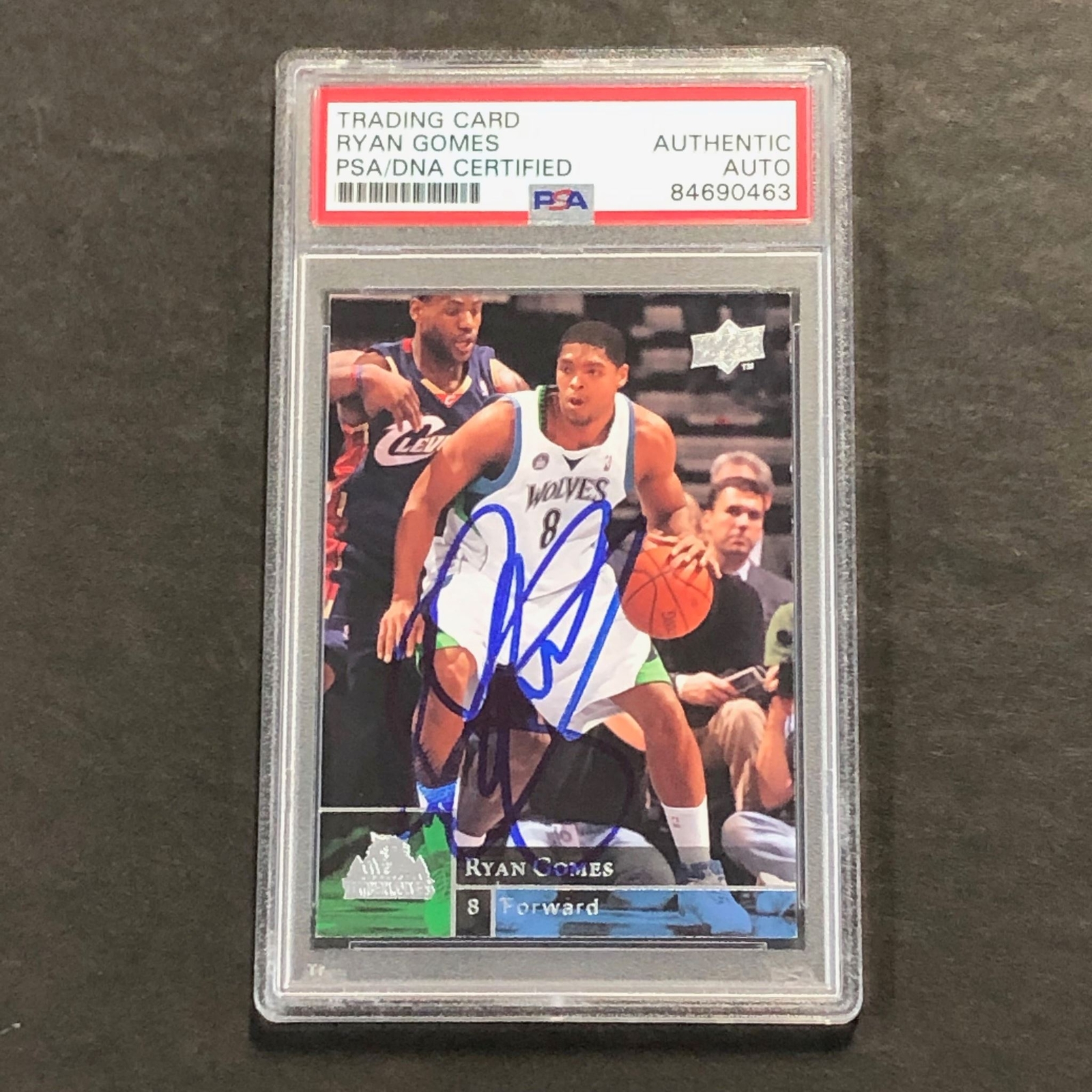 2009-10 UPPER DECK BASKETBALL #111 RYAN GOMES SIGNED CARD AUTO PSA SLABBED TIMBE COLLECTIBLE MEMORABILIA