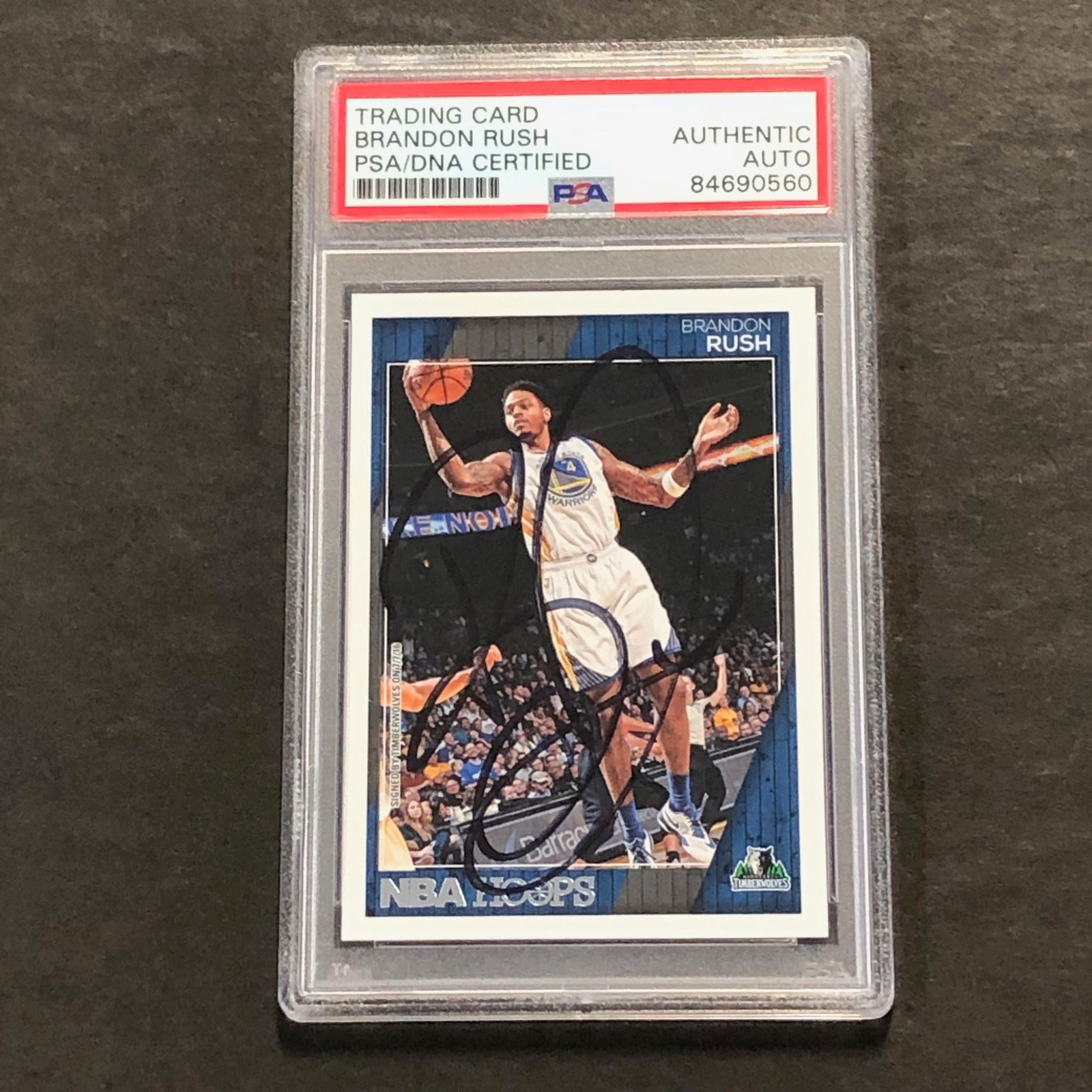 2016-17 Panini NBA Hoops #247 Brandon Rush Signed Card AUTO PSA Slabbed Timberwo