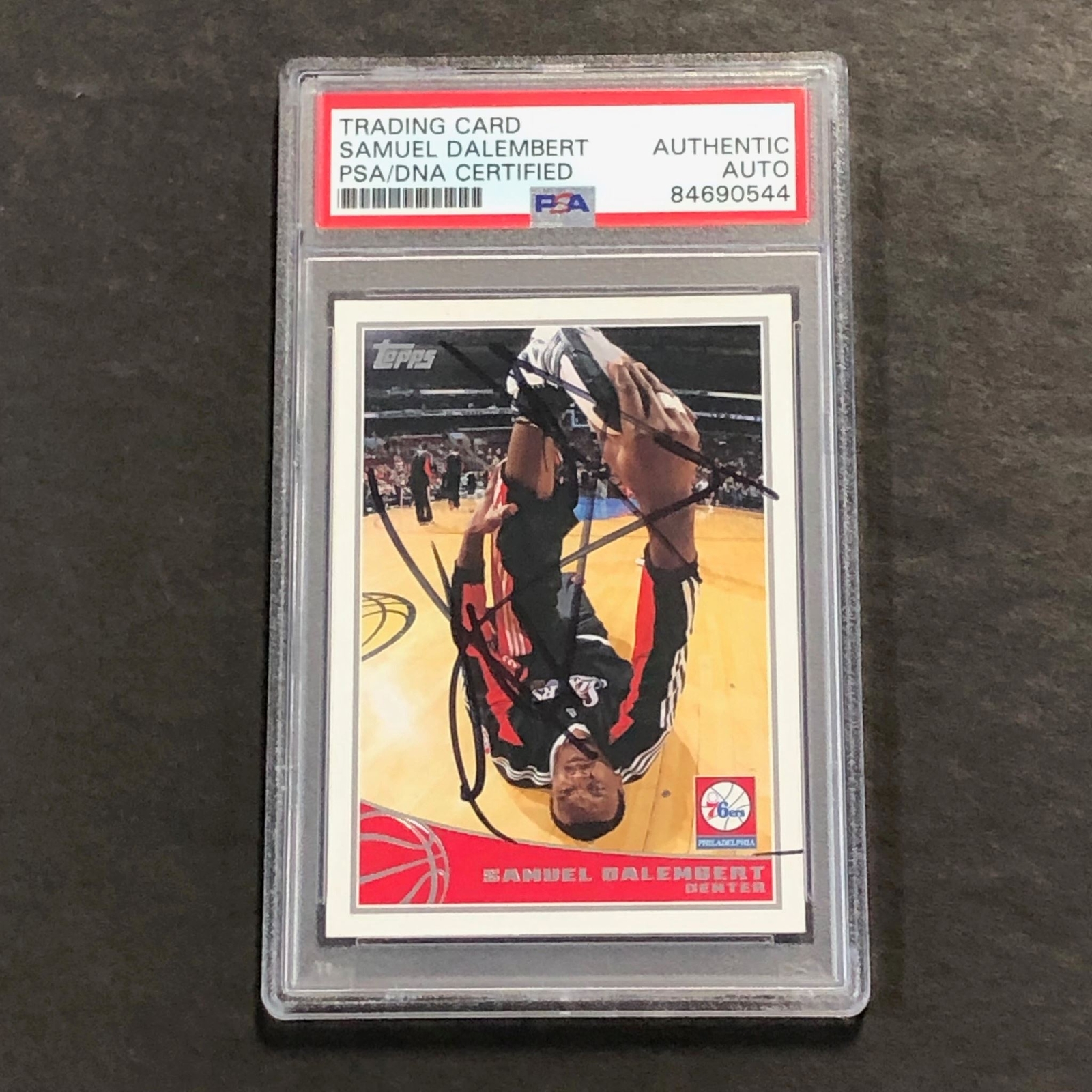 2009-10 Topps Basketball #234 Samuel Dalembert Signed Card AUTO PSA Slabbed 76er