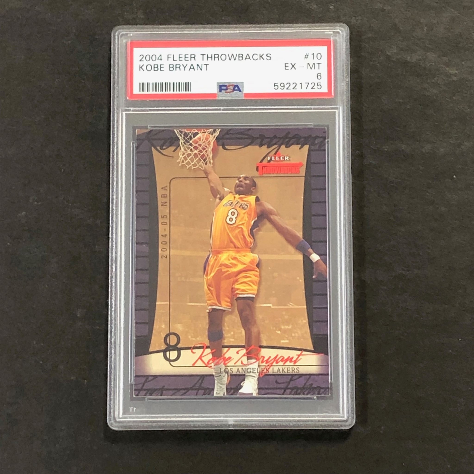 2004 Fleer Throwbacks #10 Kobe Bryant PSA 6 EX-MT Lakers