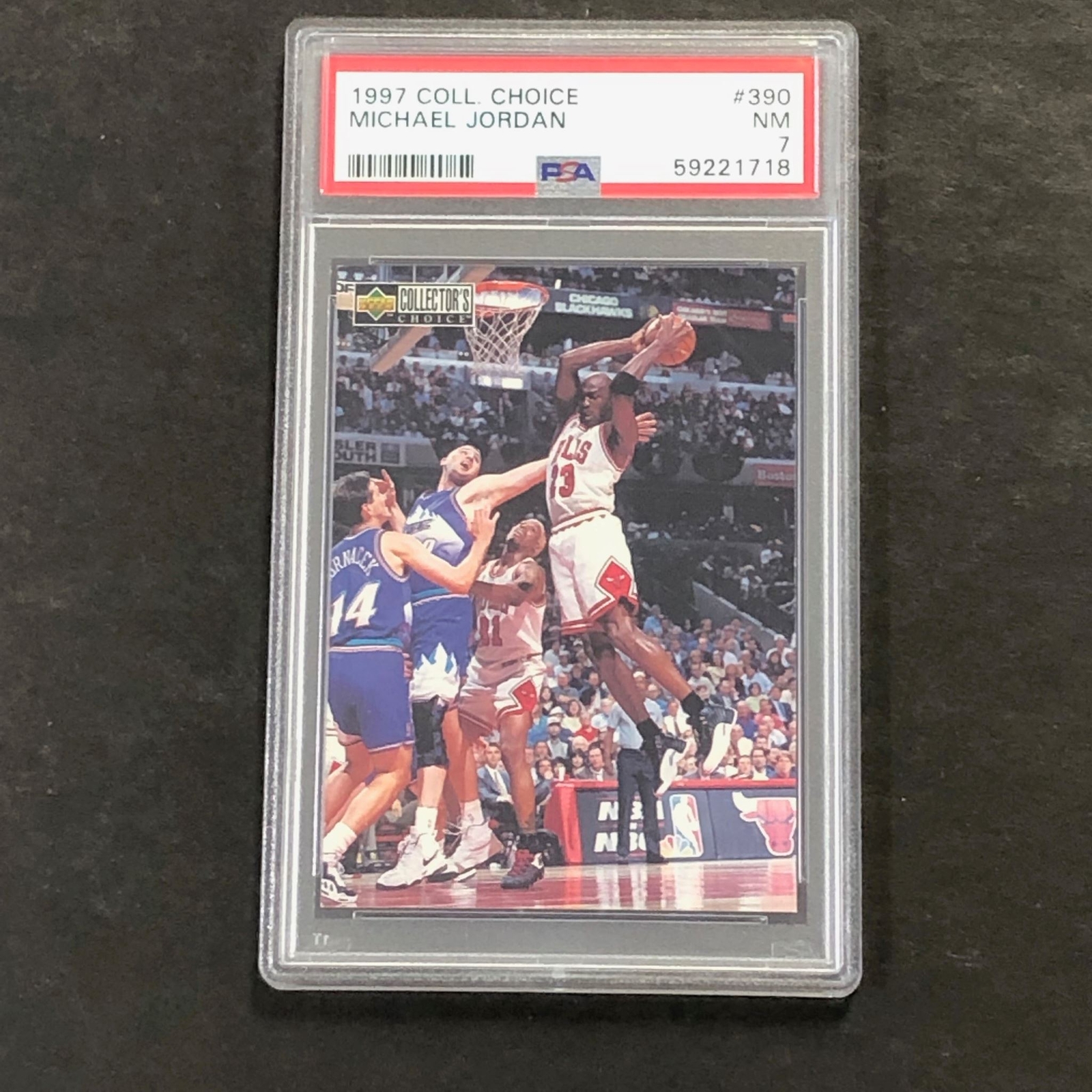 1997 Coll Choice #390 Michael Jordan PSA 7 NM Bulls