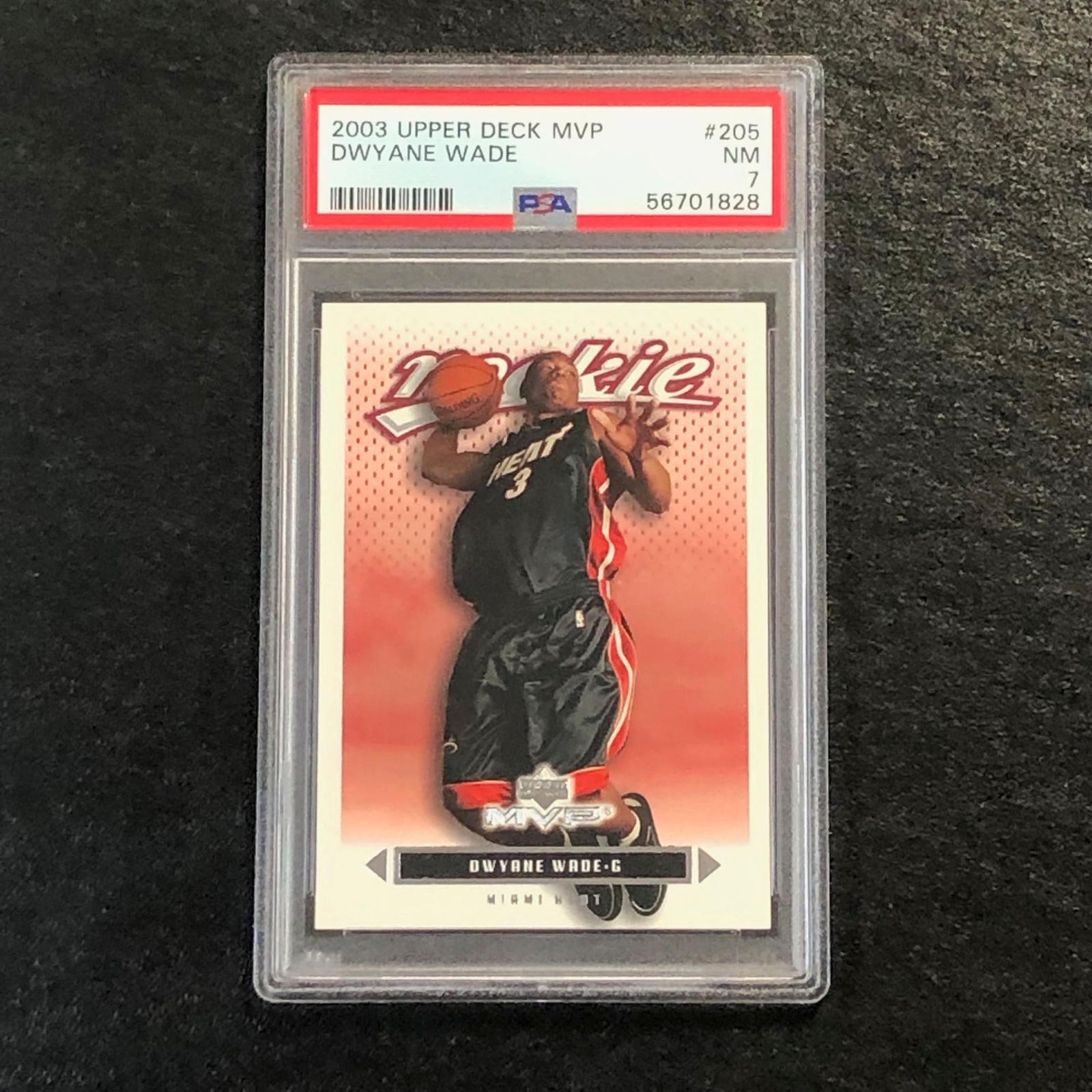 2003 Upper Deck MVP #205 Dwyane Wade PSA 7 NM RC Heat