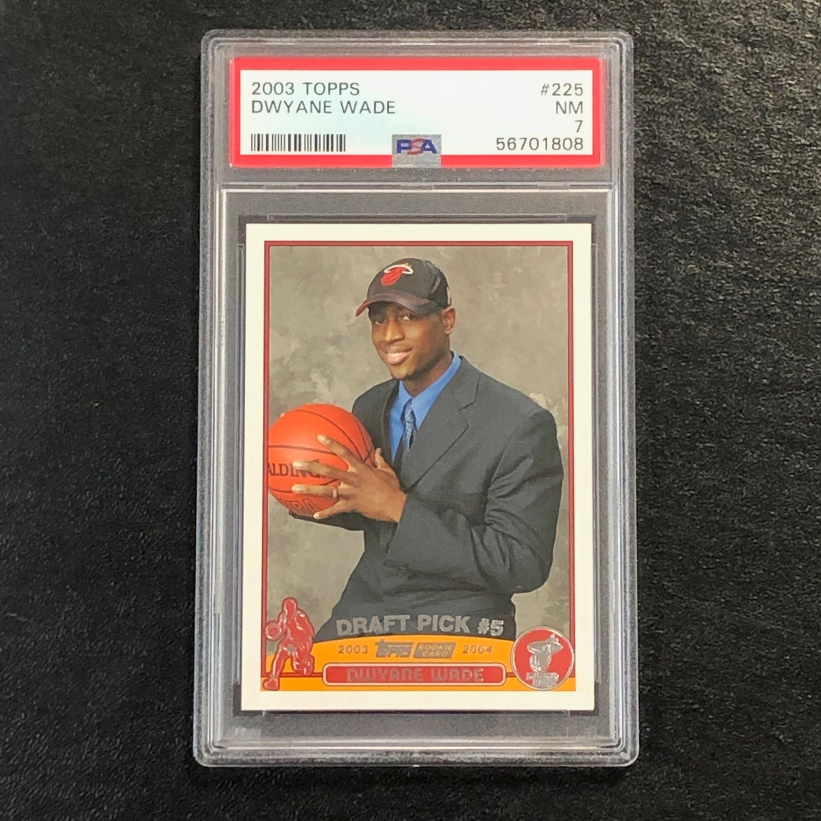 2003 Topps #225 Dwyane Wade PSA 7 NM Heat