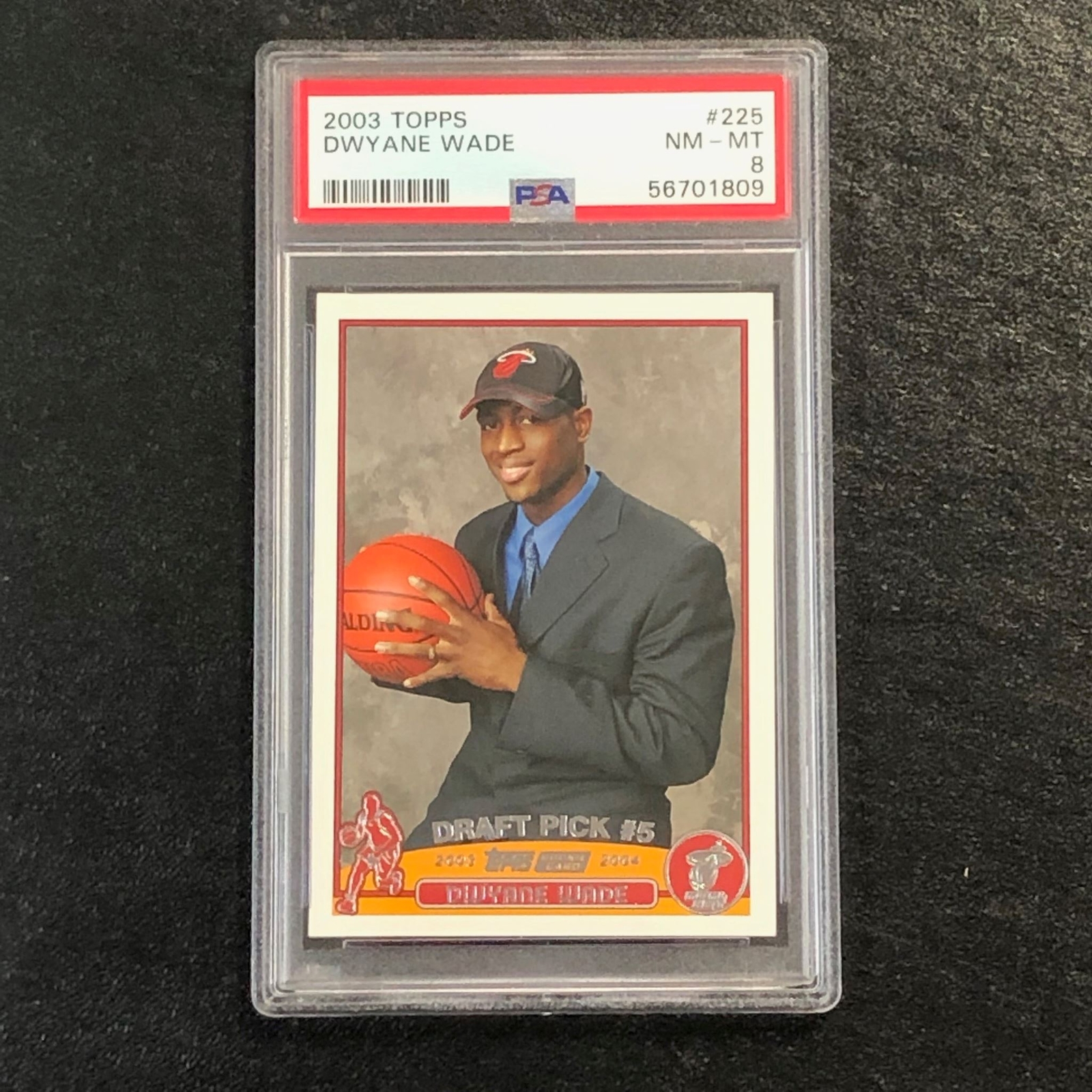 2003 Topps #225 Dwyane Wade PSA 8 NM-MT Heat