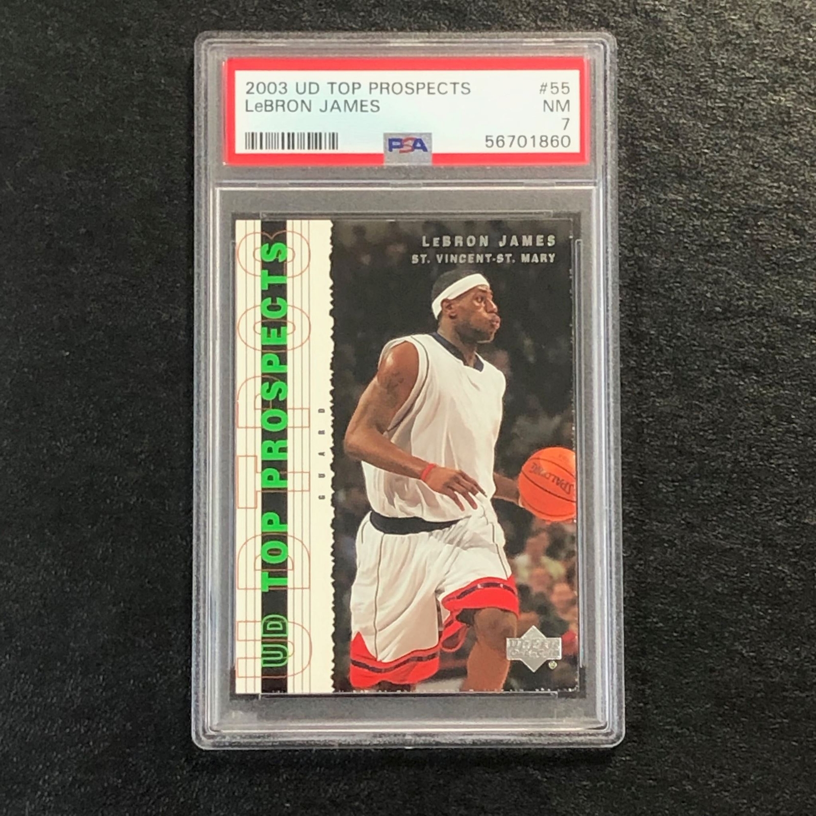 2003 UD Top Prospects #55 Lebron James PSA 7 NM Top Prospects