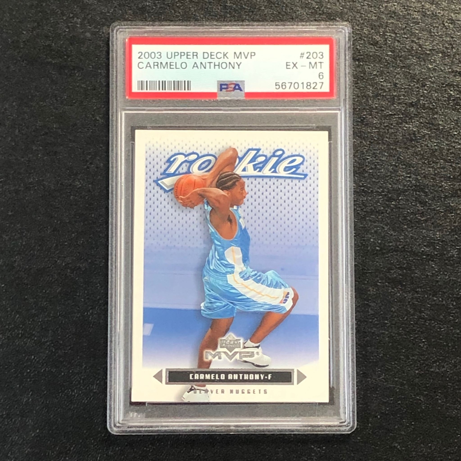 2003 Upper Deck MVP #203 Carmelo Anthony PSA 6 EX-MT