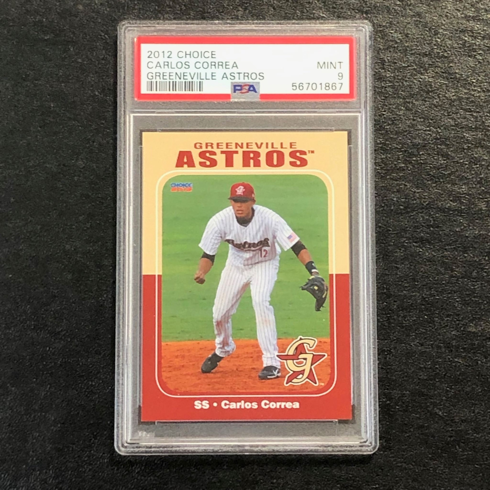 2012 Choice Carlos Correa PSA 9 Mint Greeneville Astros