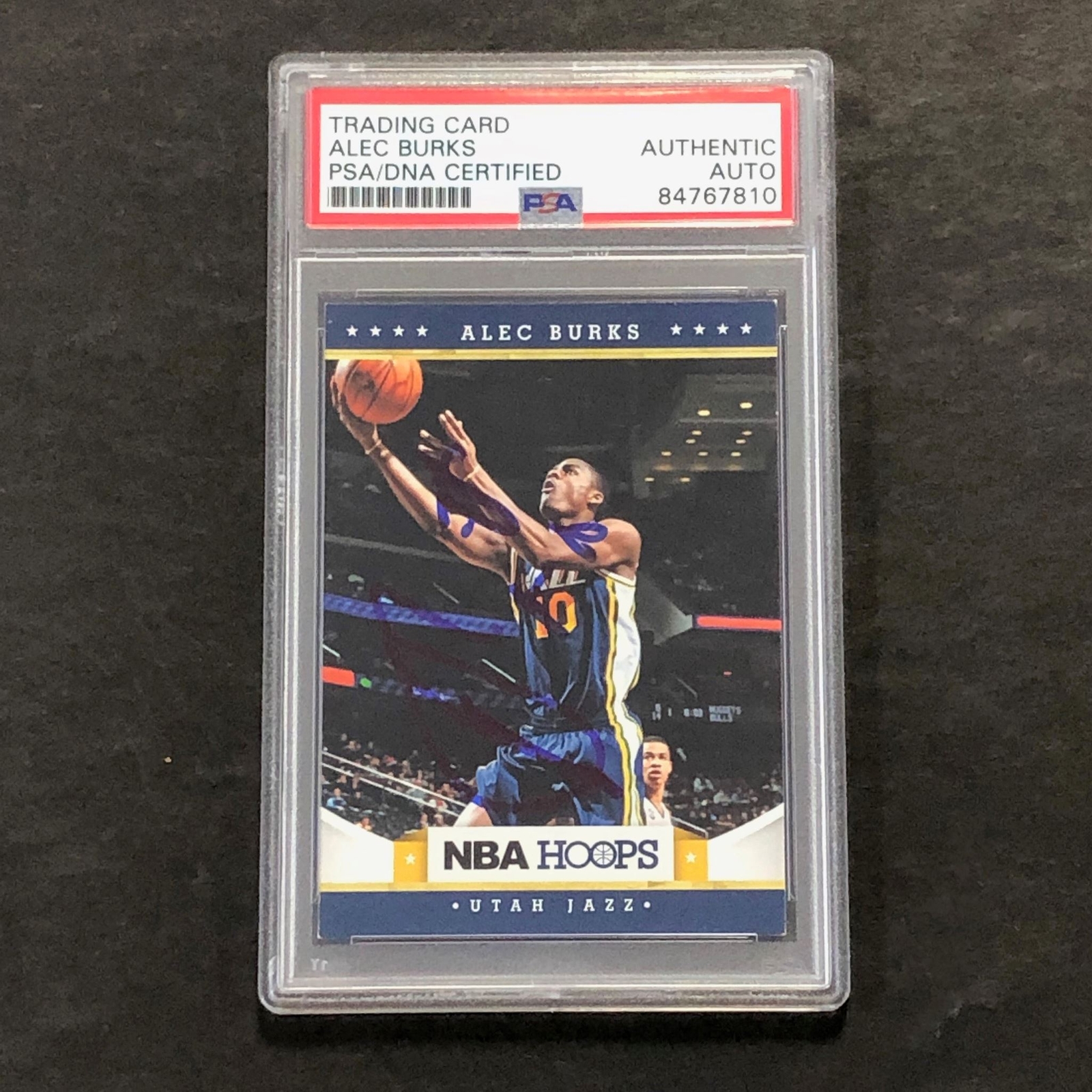 2012-13 NBA Hoops #233 Alec Burks Signed Card AUTO PSA Slabbed Jazz