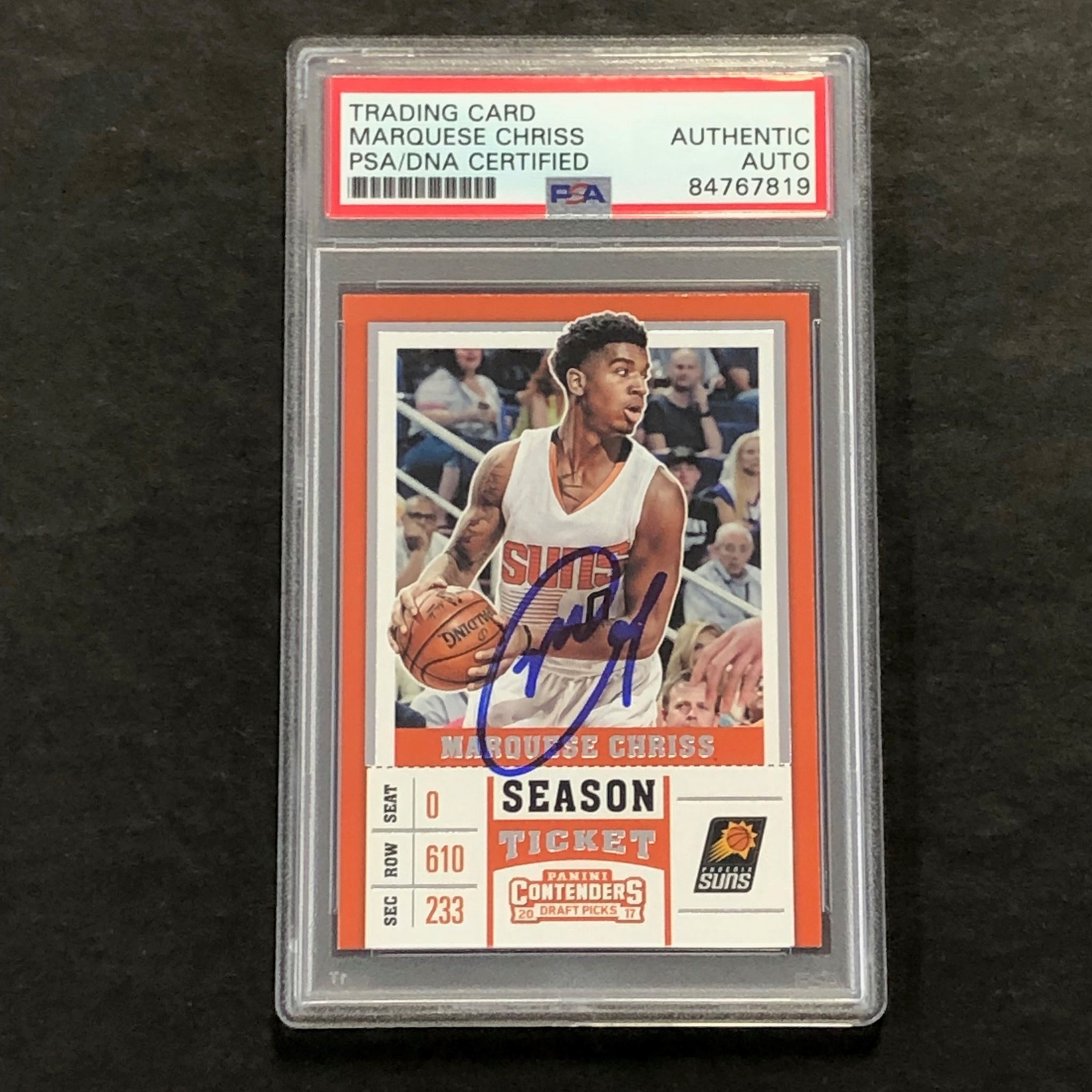 2017-18 Panini Contenders #39 Marquese Chriss Signed Card AUTO PSA Slabbed RC Su