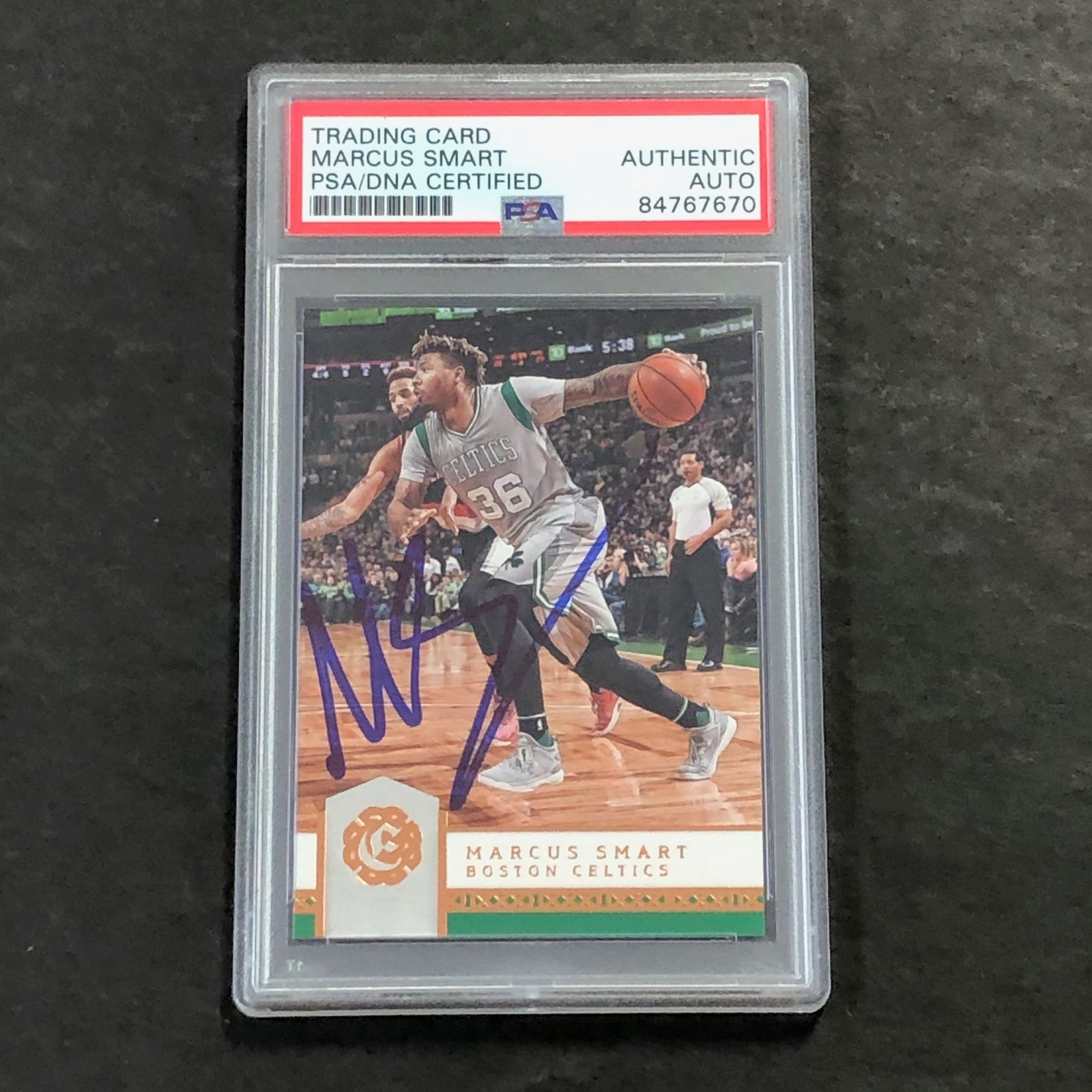 2016-17 PANINI EXCALIBUR #11 MARCUS SMART SIGNED CARD AUTO PSA/DNA SLABBED RC CE COLLECTIBLE MEMORABILIA