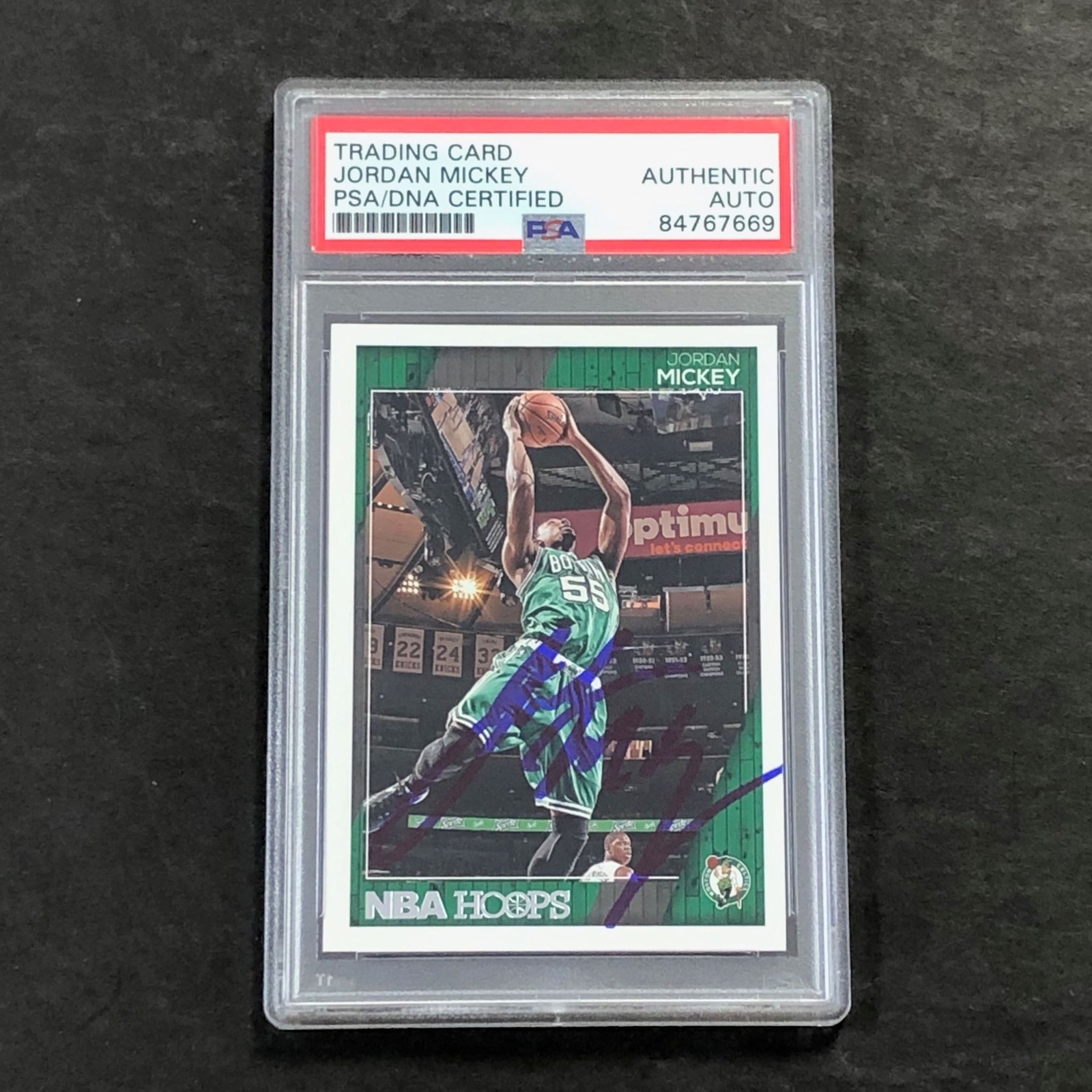 2016-17 Panini NBA Hoops #176 Jordan Mickey Signed Card AUTO PSA/DNA Slabbed Cel